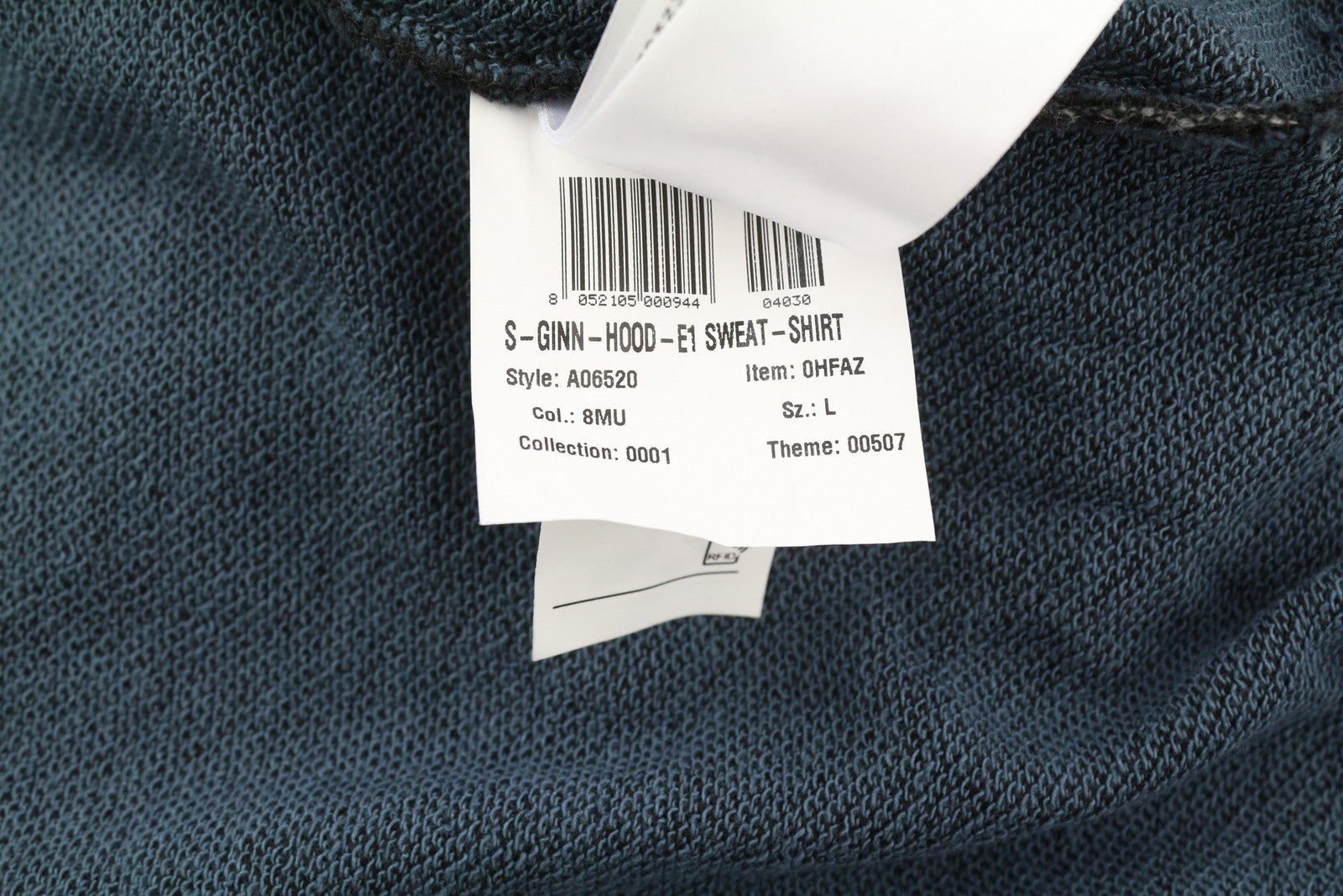 DIESEL S-Ginn-Hood-E1 Men Hoodie L Washed Grey Distress Hooded Kangaroo RRP€195