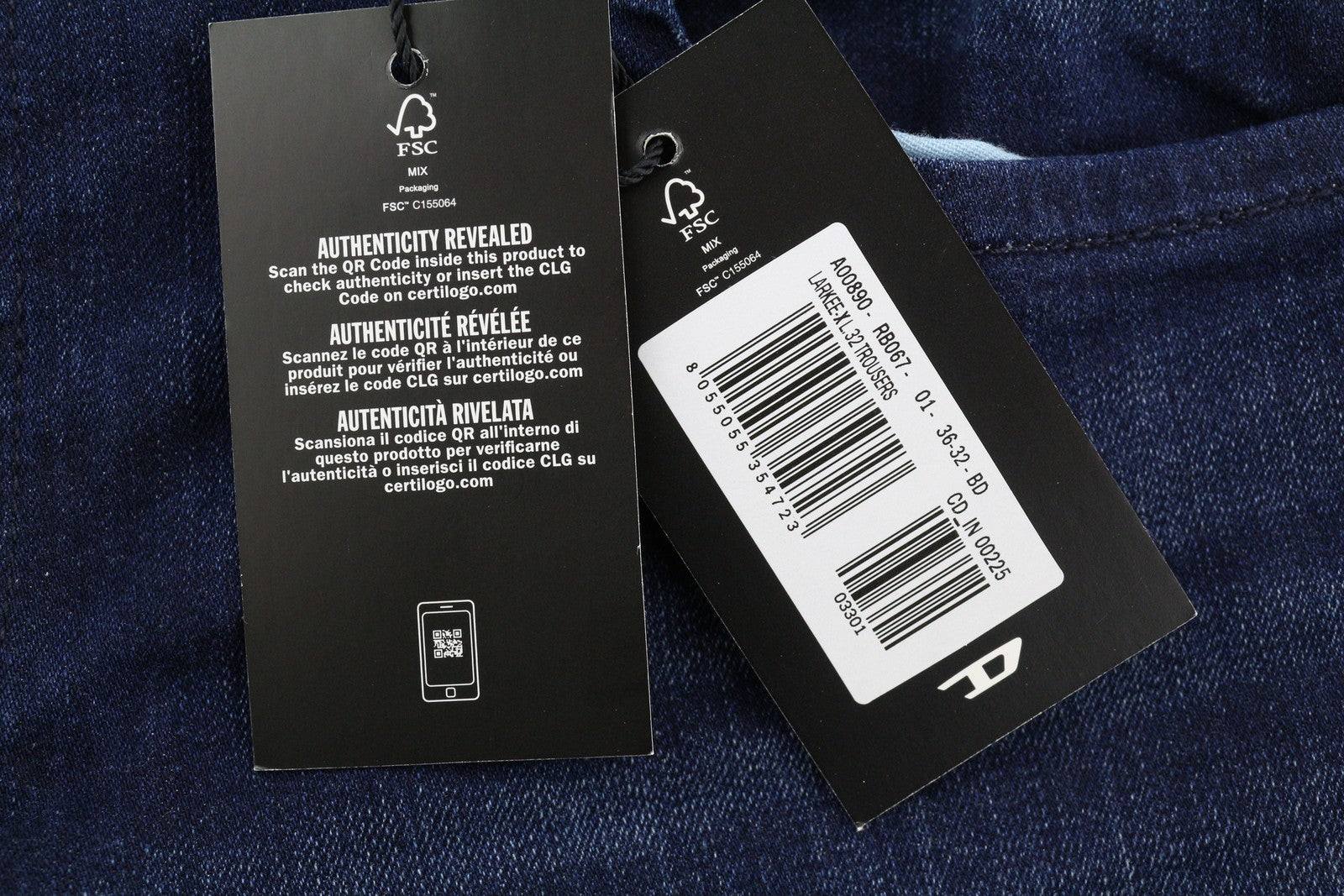 DIESEL 1985 Larkee RB067 Men Jeans W36/L32 Straight Fit Buttoned Washed Blue