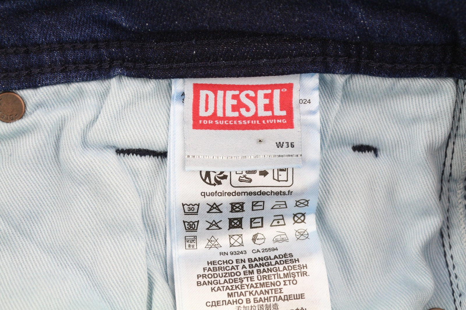 DIESEL 1985 Larkee RB067 Men Jeans W36/L32 Straight Fit Buttoned Washed Blue