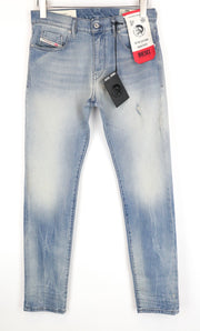 DIESEL D-Bazer 081AP Men's Jeans W29/L32 Light Blue Tapered Cotton Denim Stretch
