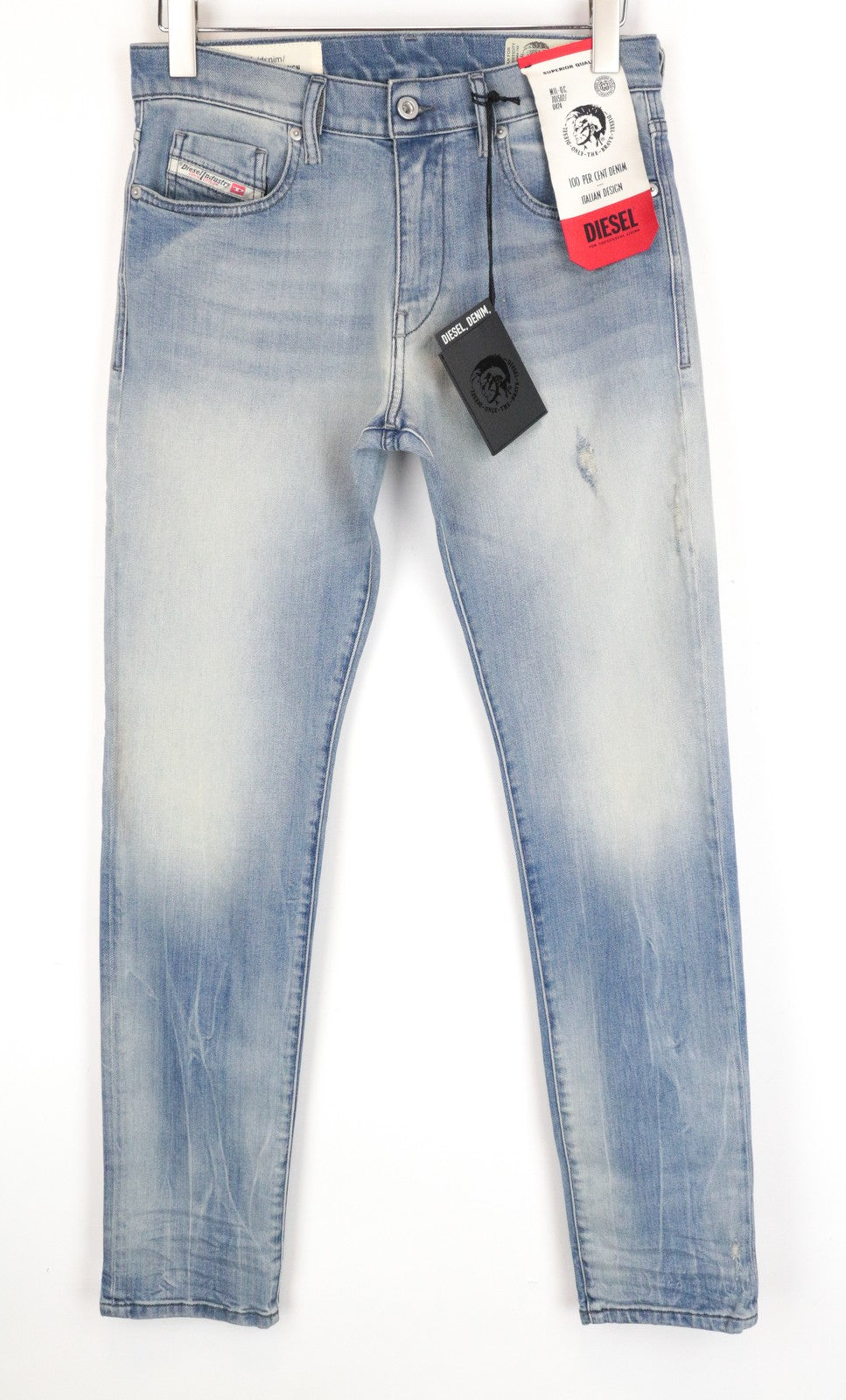 DIESEL D-Bazer 081AP Men's Jeans W29/L32 Light Blue Tapered Cotton Denim Stretch