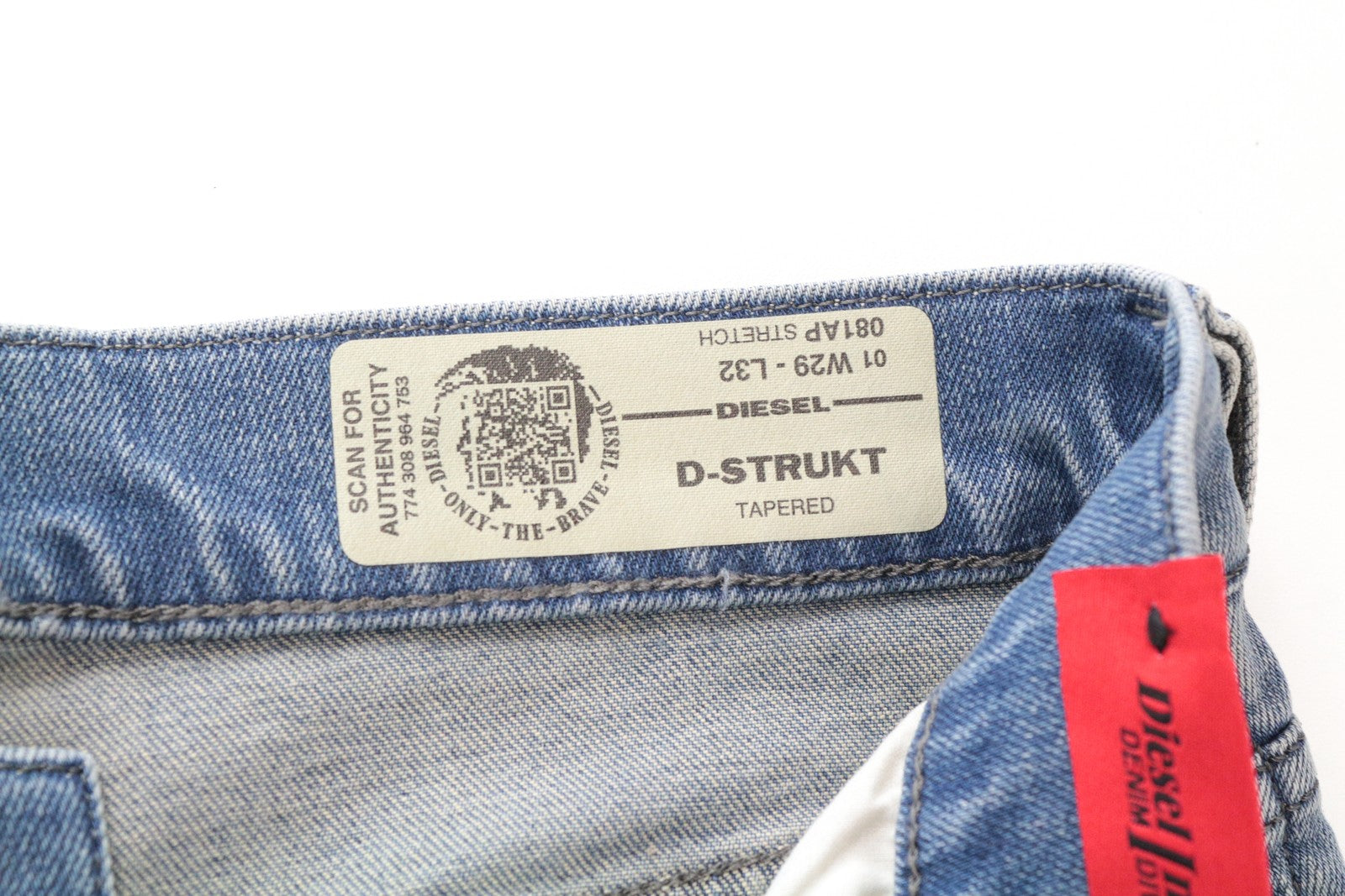 DIESEL D-Bazer 081AP Men's Jeans W29/L32 Light Blue Tapered Cotton Denim Stretch