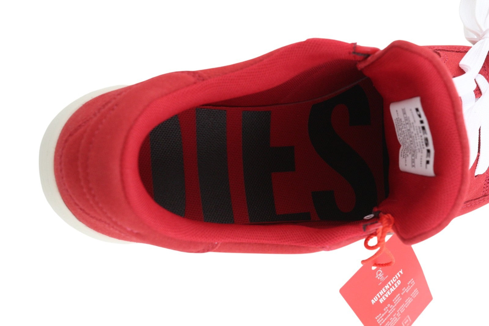 DIESEL S-Sinna Low Men Sneakers EU45 Red Leather Low Top Lace Up Logo RRP€150