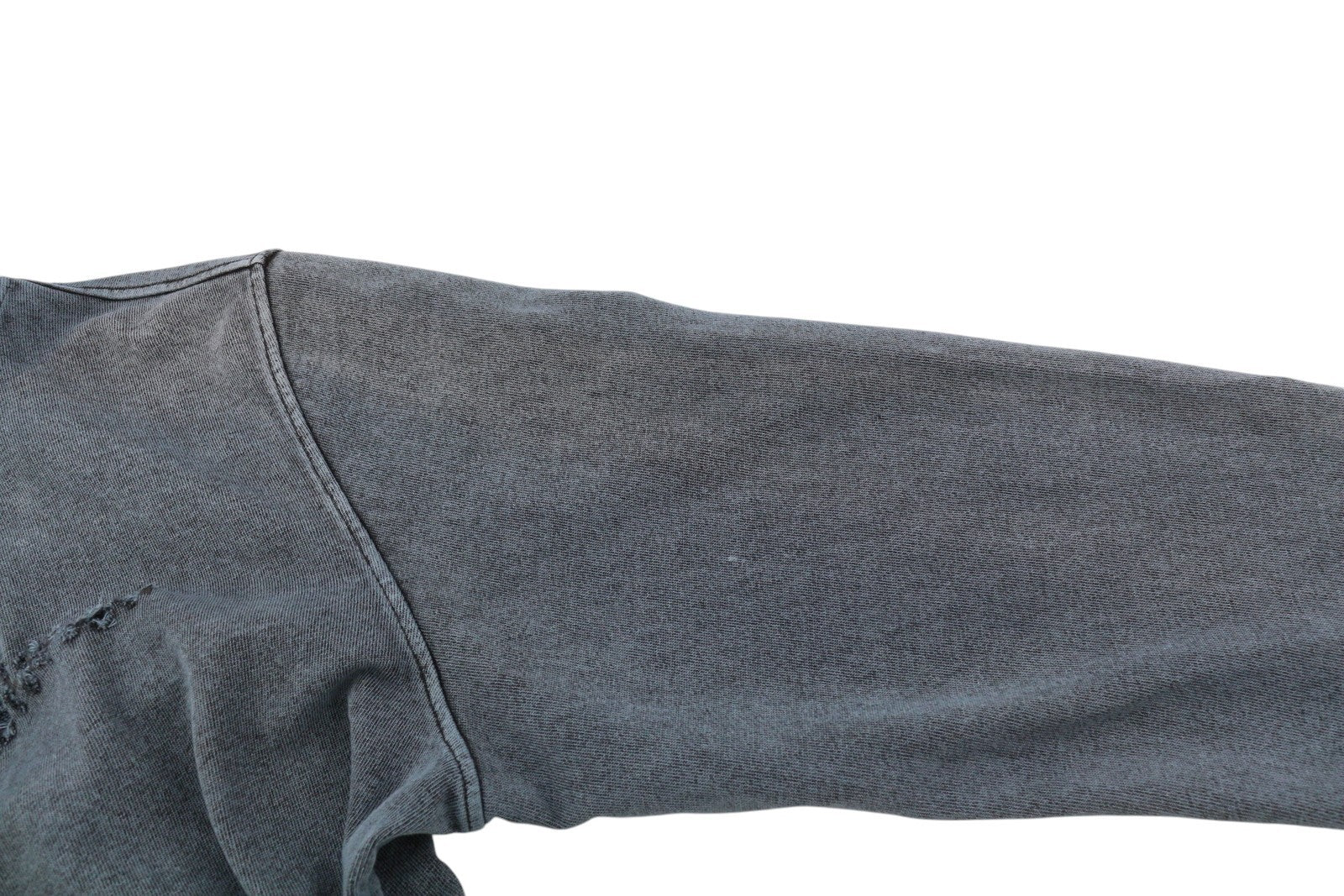 DIESEL S-Ginn-Hood-E1 Men Hoodie L Washed Grey Distress Hooded Kangaroo RRP€195