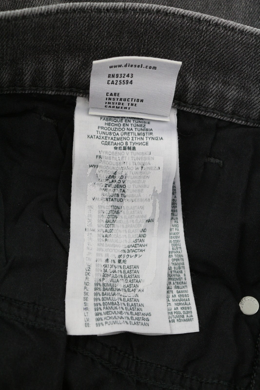 DIESEL 2005 D-Fining 09D50 Men Jeans W32/L32 Regular Fit Buttoned Denim Grey