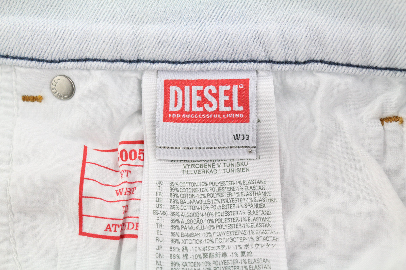 DIESEL 2005 D-Fining 09C06 Men Jeans W33/L32 Regular Fit Tapered Leg Mid Waist