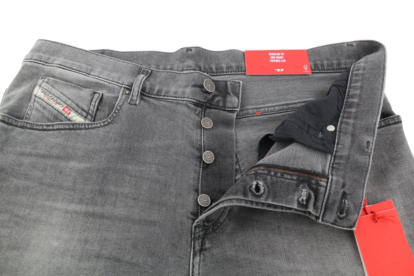 DIESEL 2005 D-Fining 09D50 Men Jeans W34/L32 Regular Fit Buttoned Denim Grey