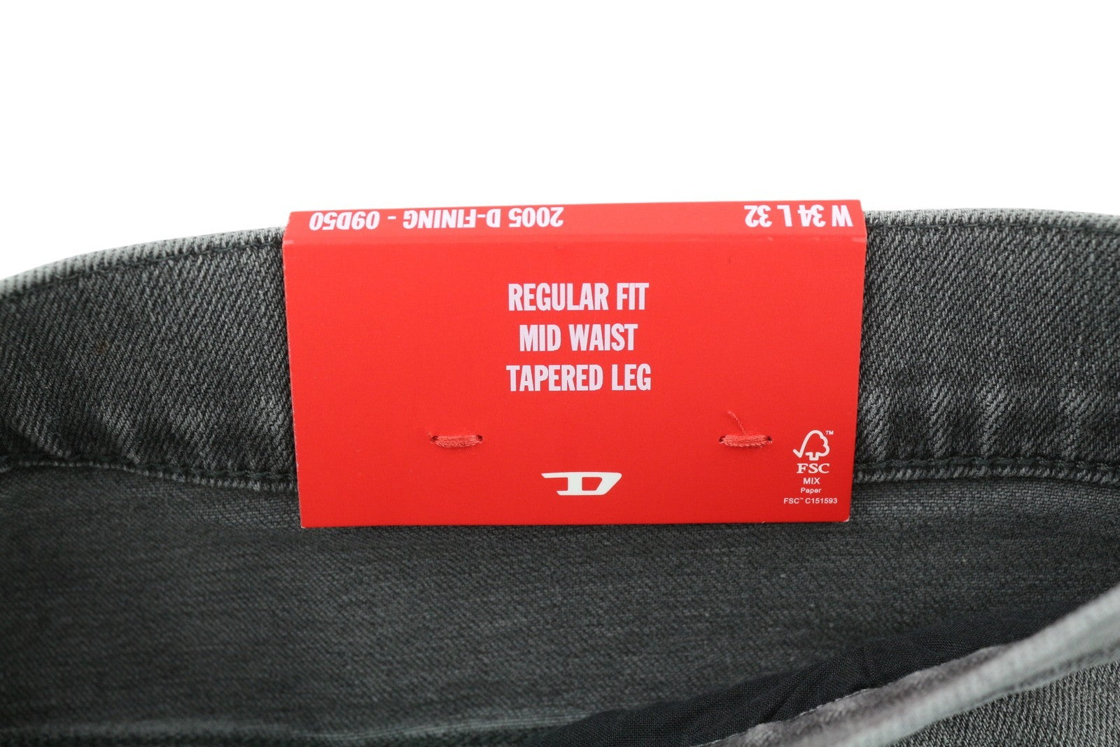 DIESEL 2005 D-Fining 09D50 Men Jeans W34/L32 Regular Fit Buttoned Denim Grey