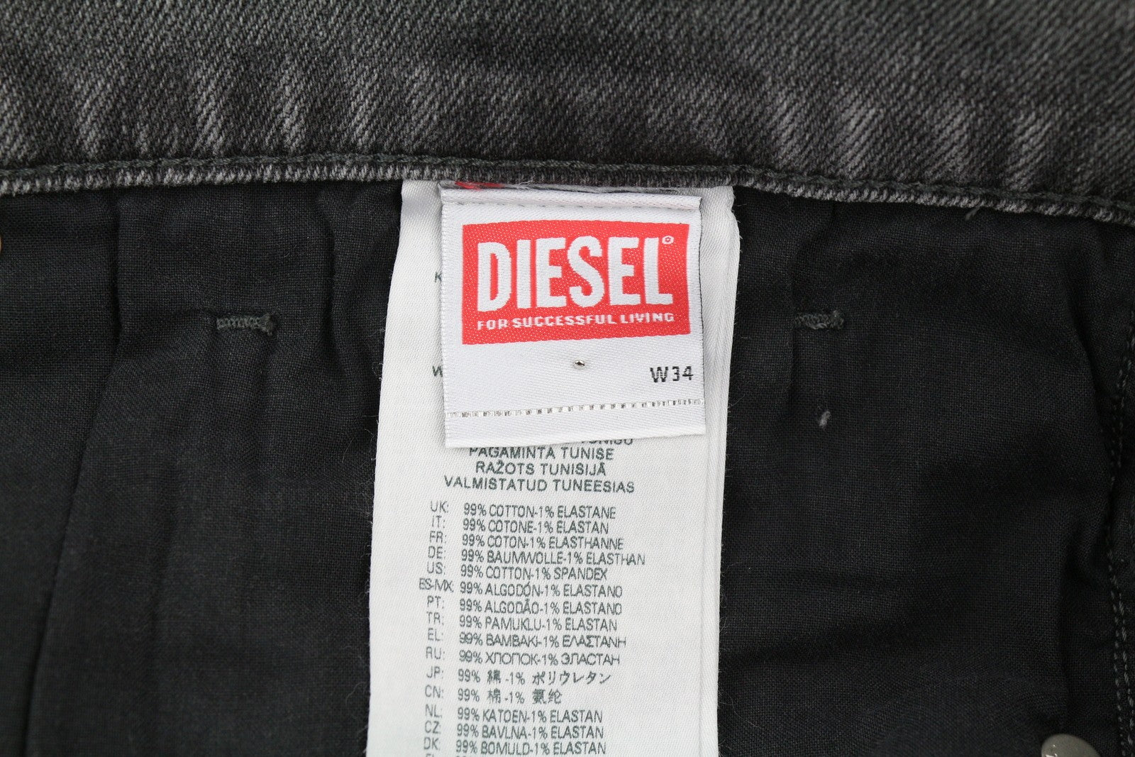 DIESEL 2005 D-Fining 09D50 Men Jeans W34/L32 Regular Fit Buttoned Denim Grey