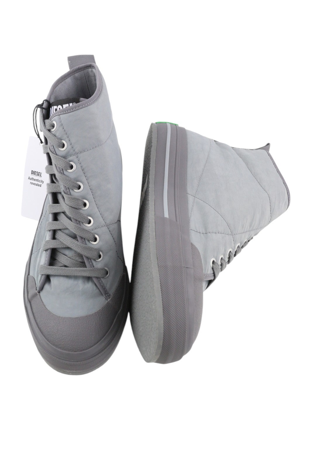 DIESEL S-Muji MC Men Sneakers EU44.5 Grey High Top Lace Up Almond Toe RRP180