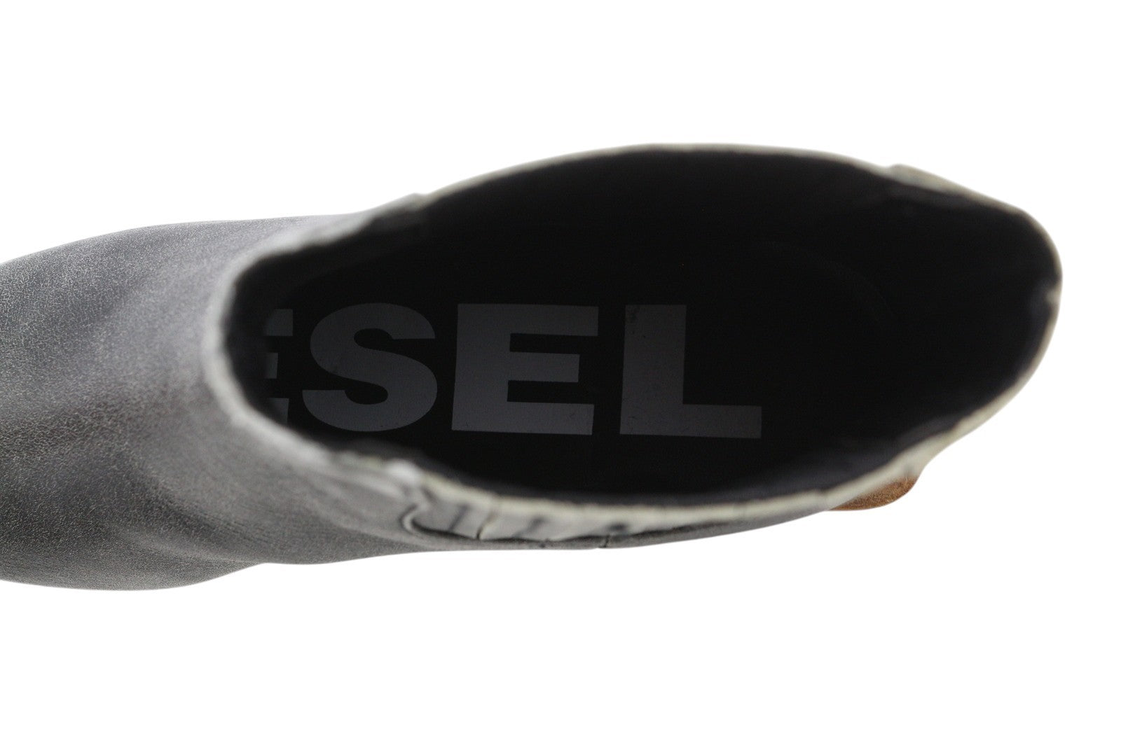 DIESEL D-Texanne CH Women Boots EU39 Grey Black Leather Cuban Heel Ankle RRP€295