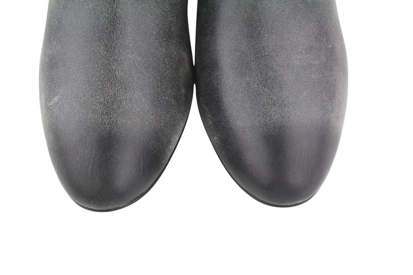 DIESEL D-Texanne CH Women Boots EU39 Grey Black Leather Cuban Heel Ankle RRP€295