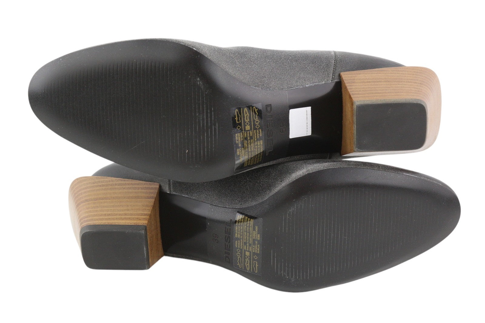 DIESEL D-Texanne CH Women Boots EU39 Grey Black Leather Cuban Heel Ankle RRP€295