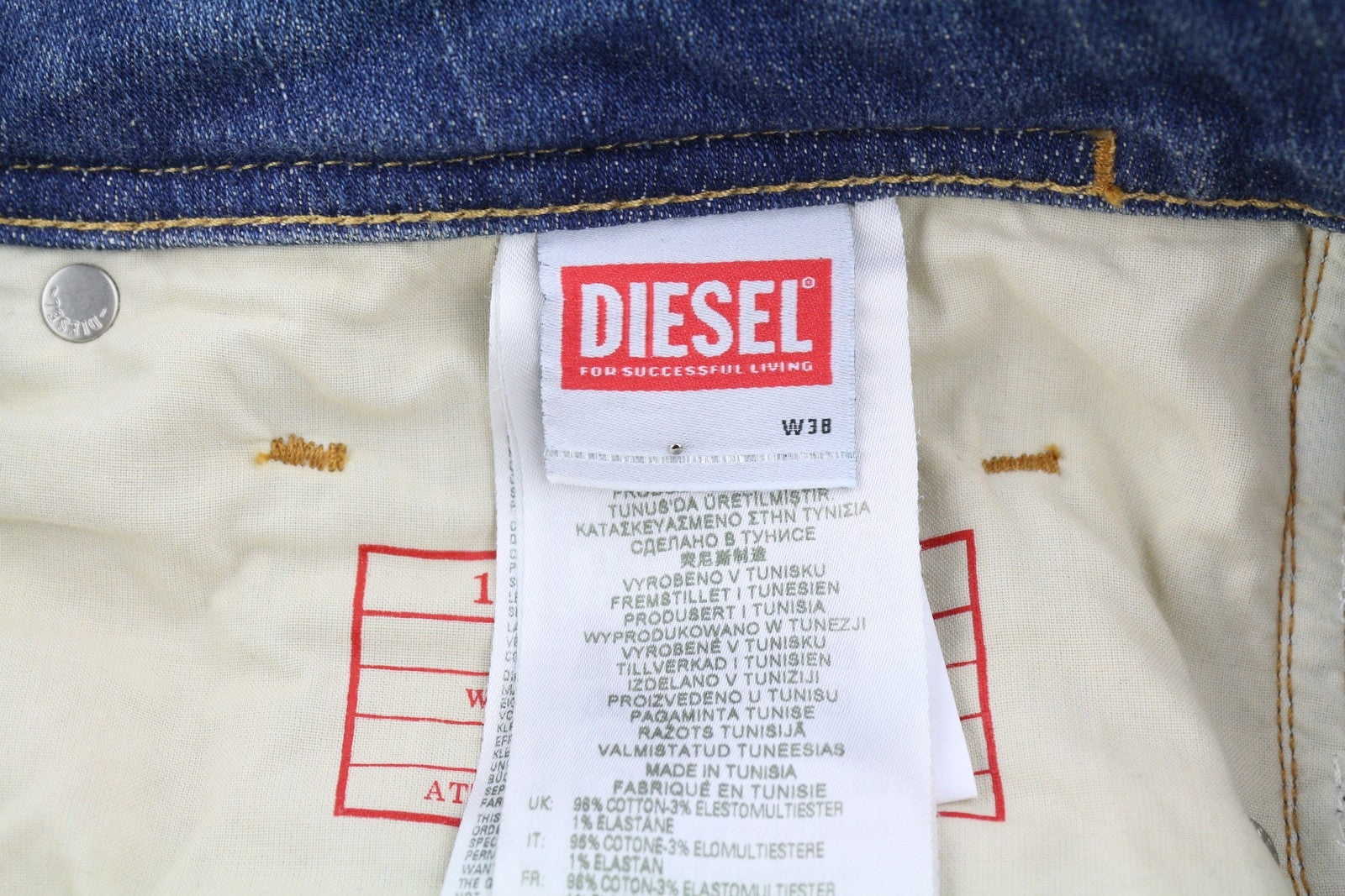 DIESEL 1979 Sleenker 09H69 Men Jeans W38/L32 Skinny Low Waist Zip Blue RRP€225