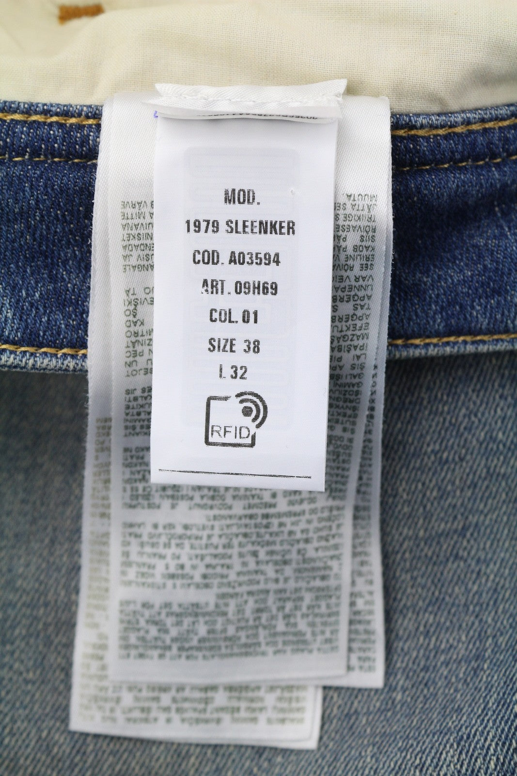 DIESEL 1979 Sleenker 09H69 Men Jeans W38/L32 Skinny Low Waist Zip Blue RRP€225