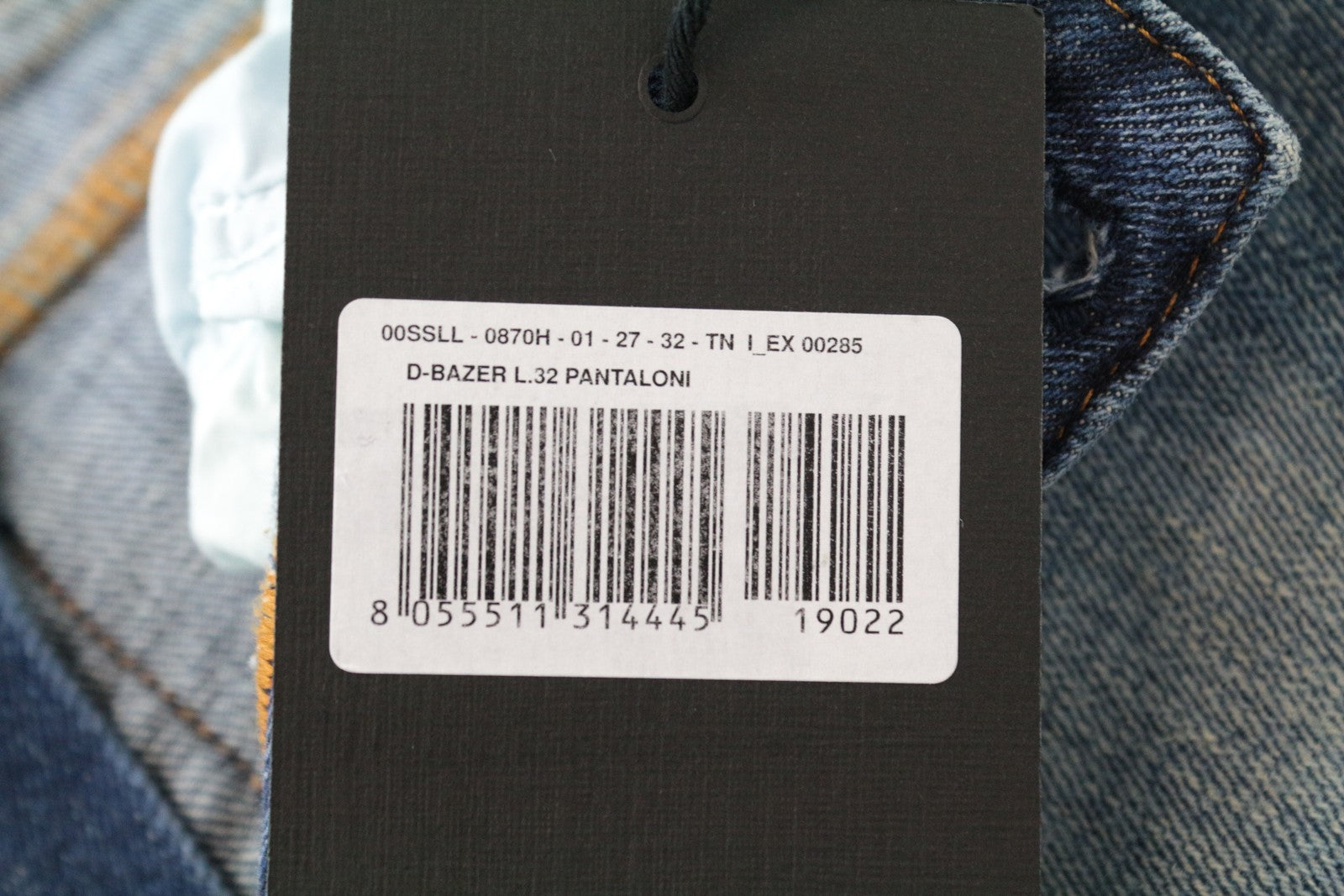 DIESEL D-Bazer 0870H Men's Jeans W27/L32 Washed Blue Tapered Cotton Stretch