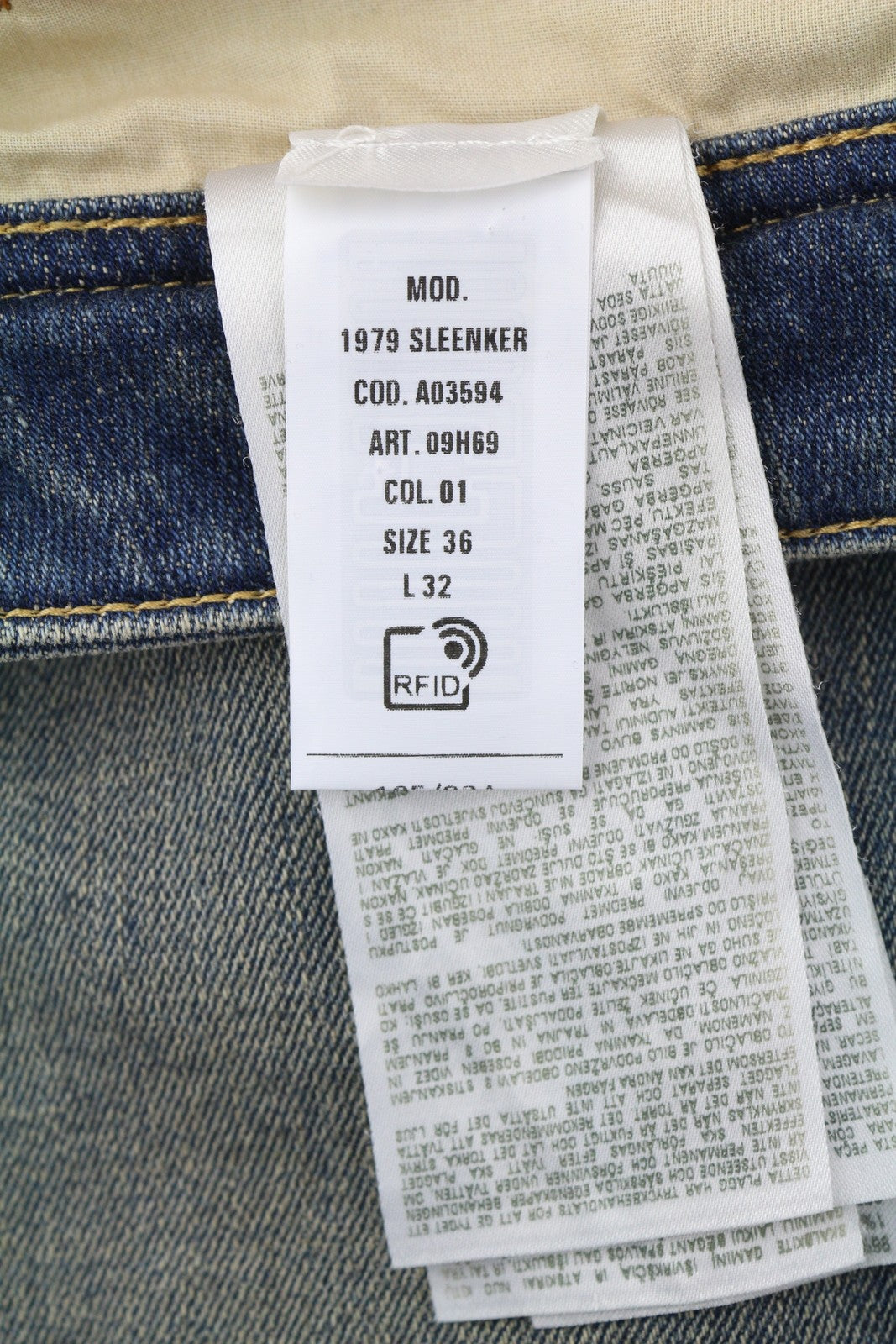 DIESEL 1979 Sleenker 09H69 Men Jeans W36/L32 Skinny  Low Waist Zip Blue RRP€225