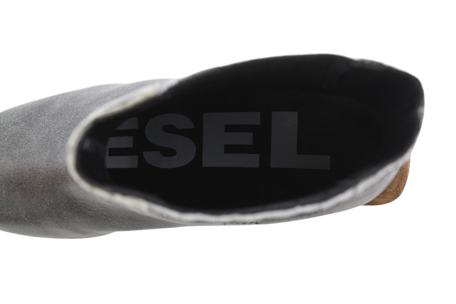 DIESEL D-Texanne CH Women Boots EU39 Grey Black Leather Heeled Almond RRP€295