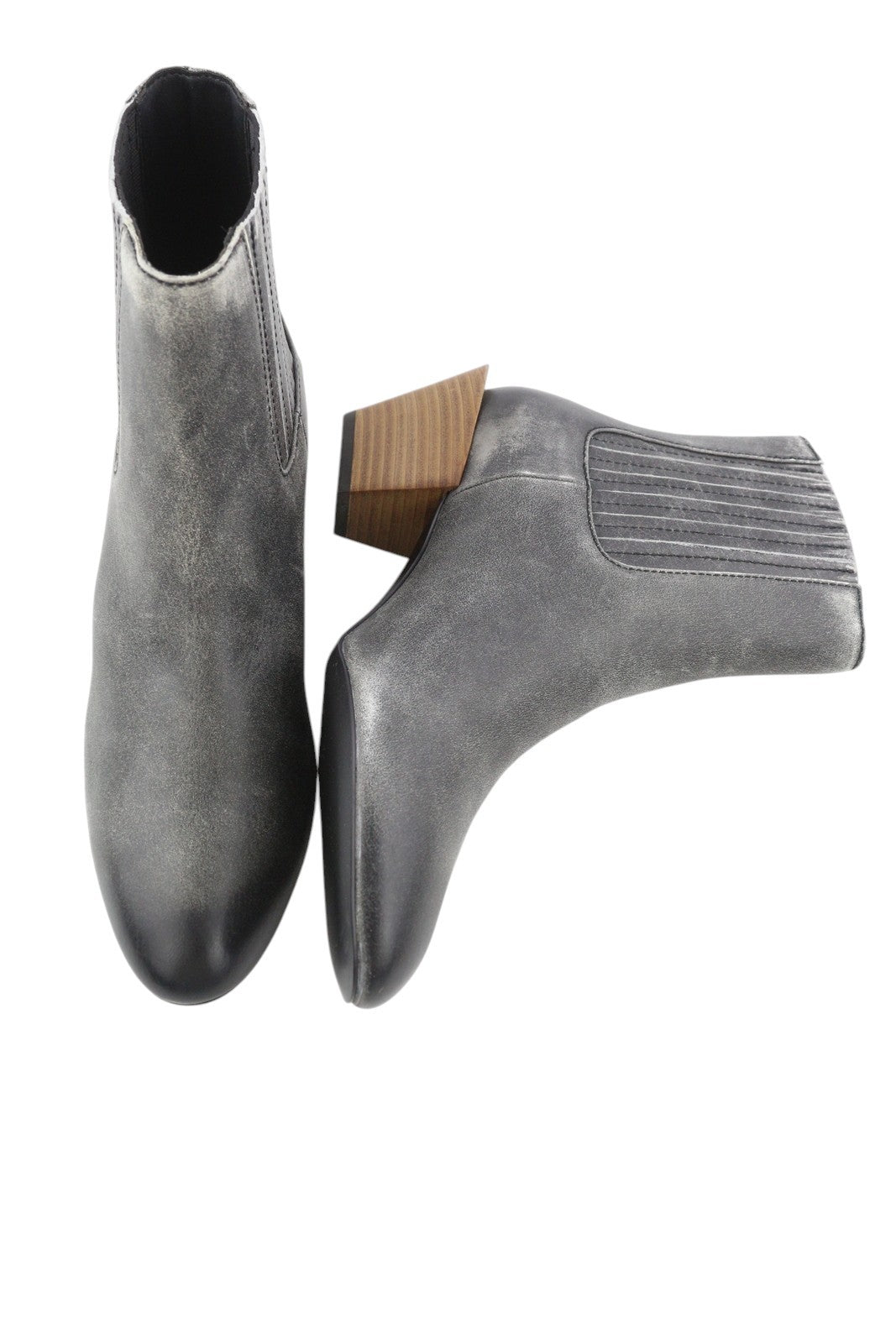 DIESEL D-Texanne CH Women Boots EU39 Grey Black Leather Heeled Almond RRP€295