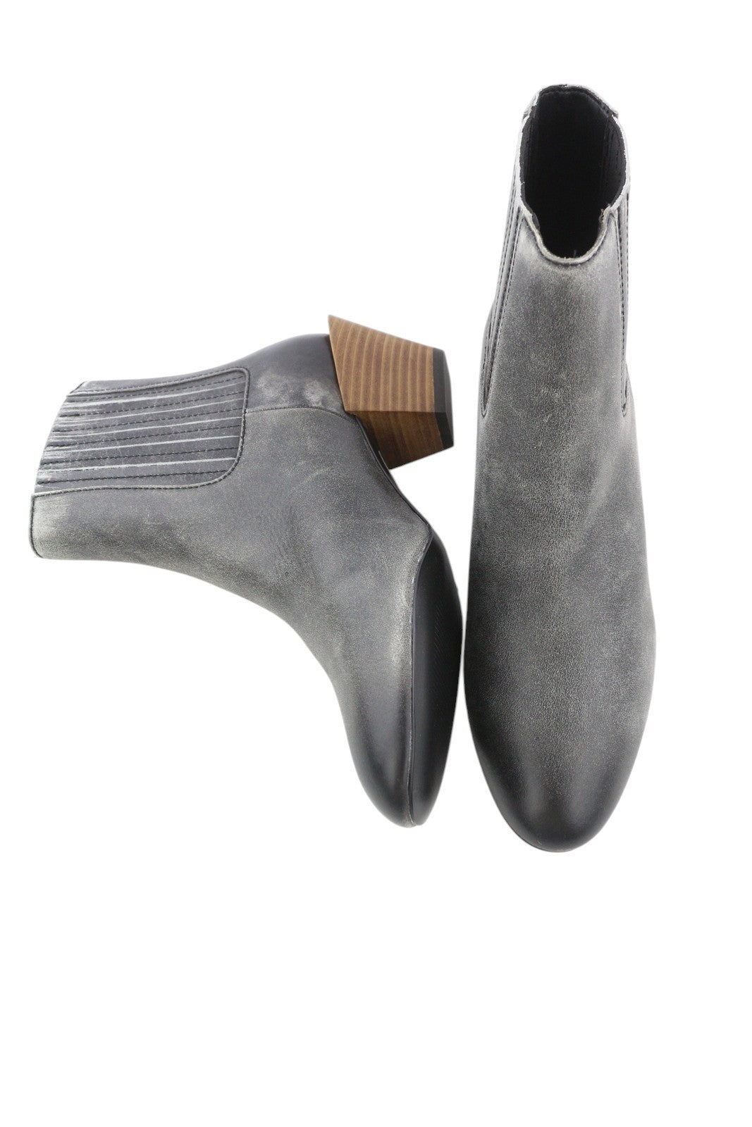 DIESEL D-Texanne CH Women Boots EU39 Grey Black Leather Heeled Almond RRP€295