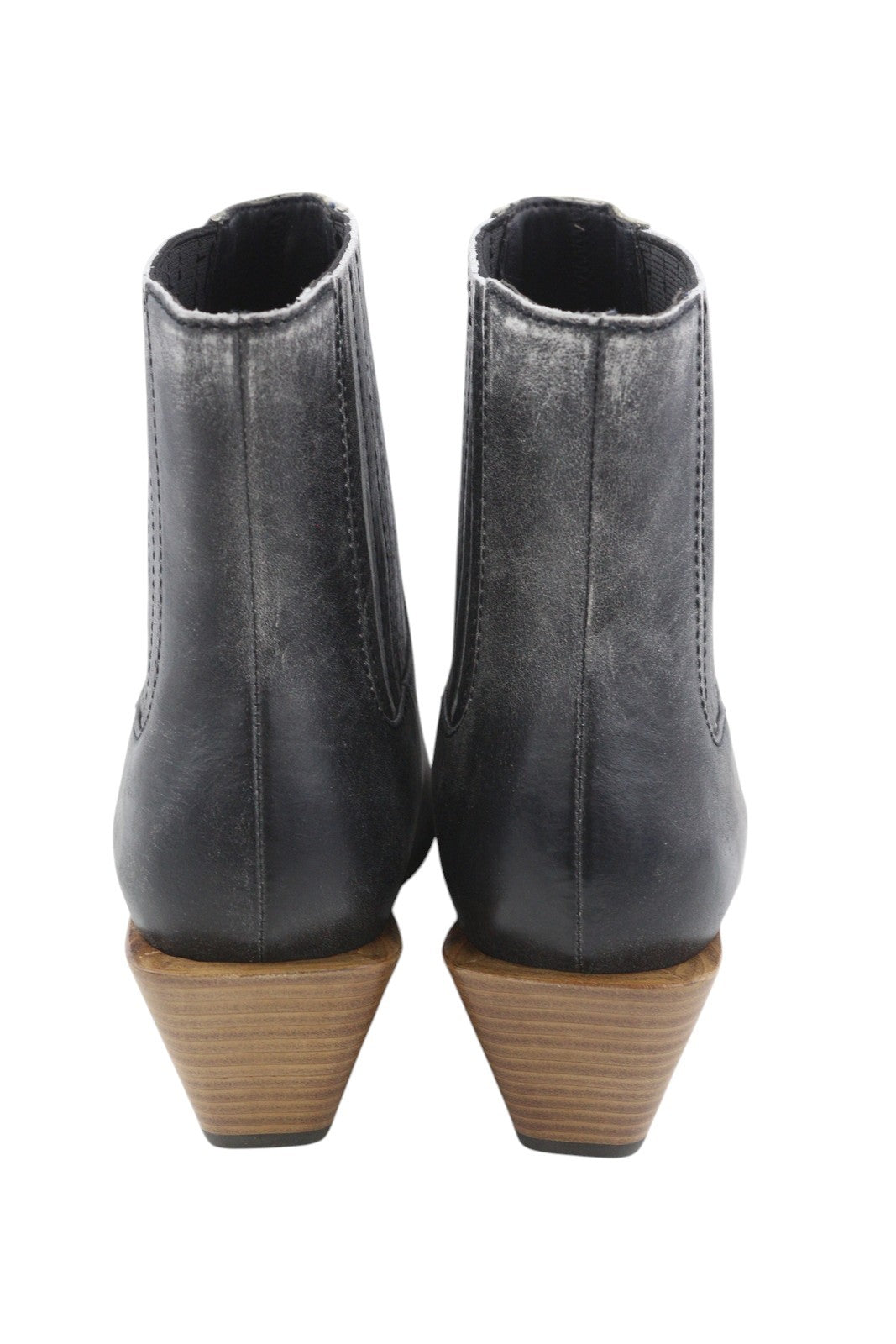 DIESEL D-Texanne CH Women Boots EU39 Grey Black Leather Heeled Almond RRP€295