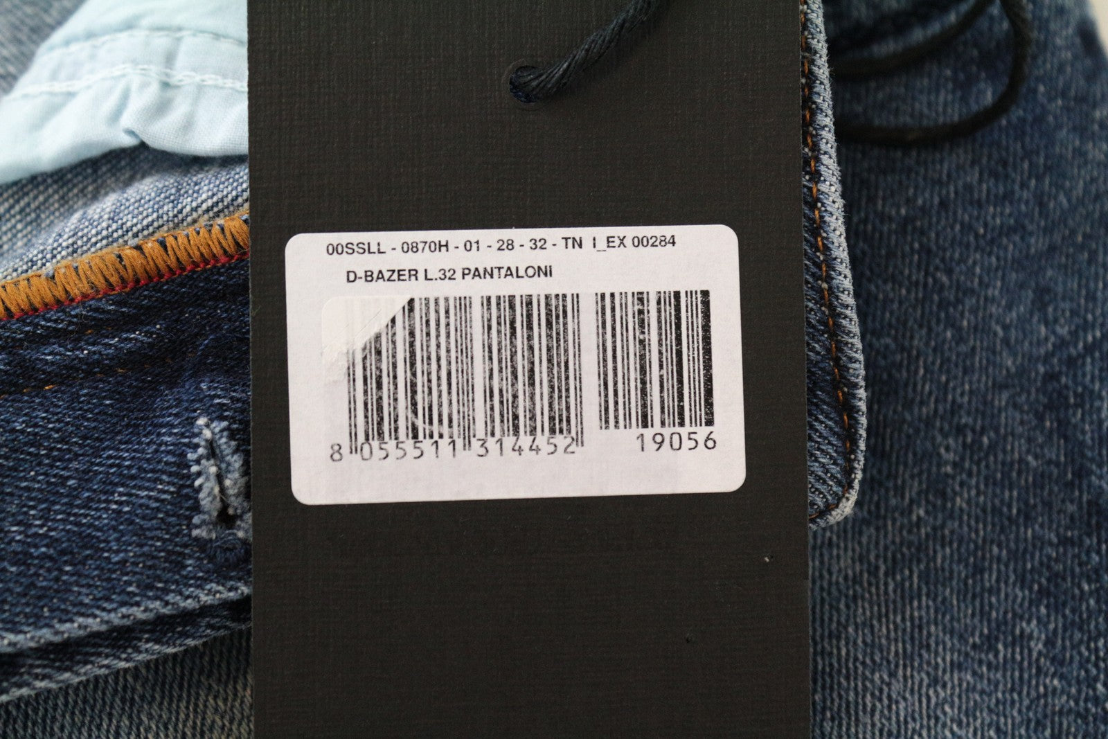 DIESEL D-Bazer 0870H Men's Jeans W28/L32 Blue Washed Taper Fit Cotton Stretch