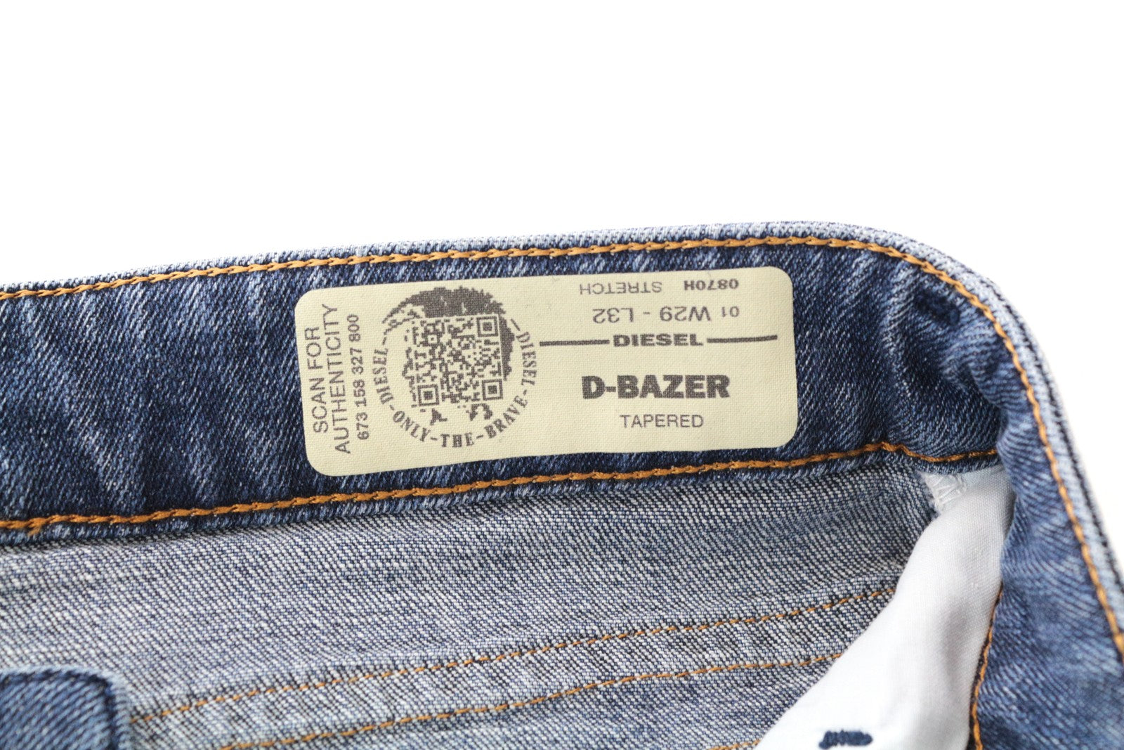 DIESEL D-Bazer 0870H Men's Jeans W29/L32 Blue Tapered Wash Cotton Stretch