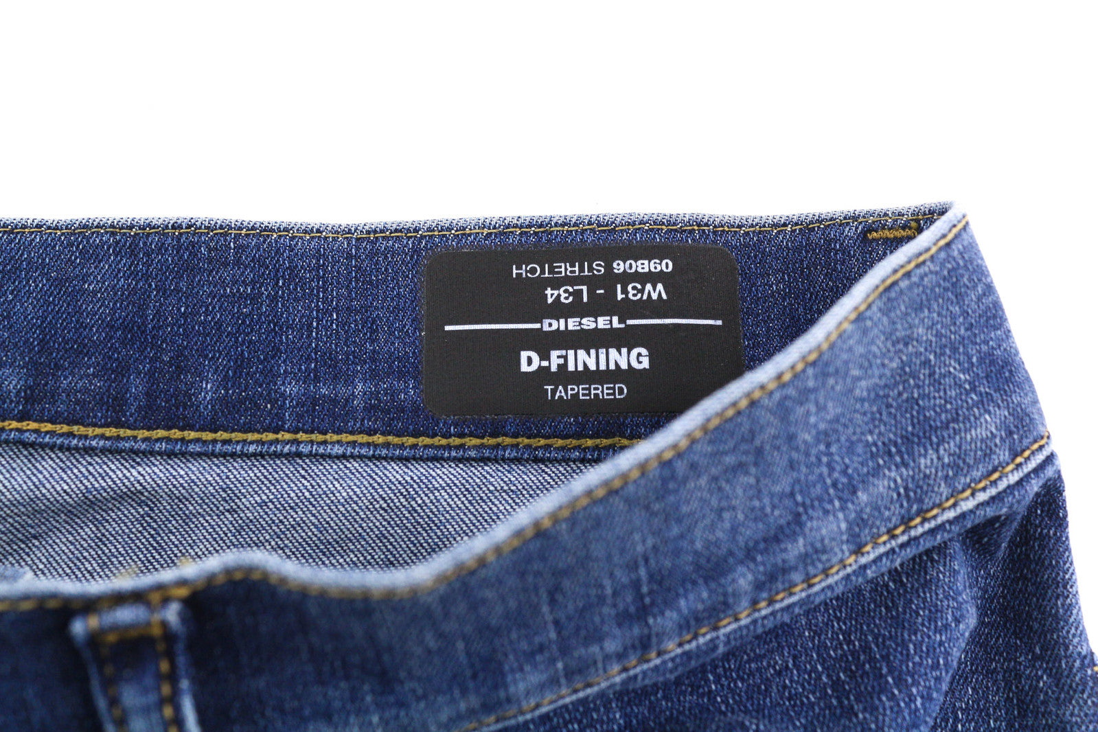 DIESEL D-Fining 09B06 Men Jeans W31/L34 Tapered Stretch Buttoned Washed Denim