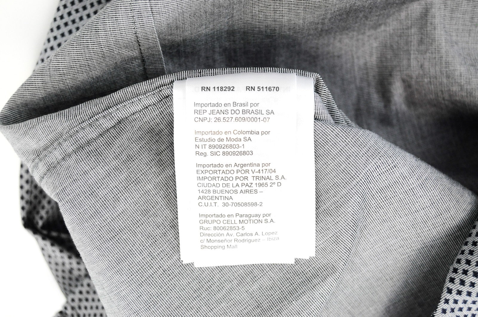 REPLAY Men's Shirt S Long Sleeve Cotton Grey Patterned Spread Collar Casual