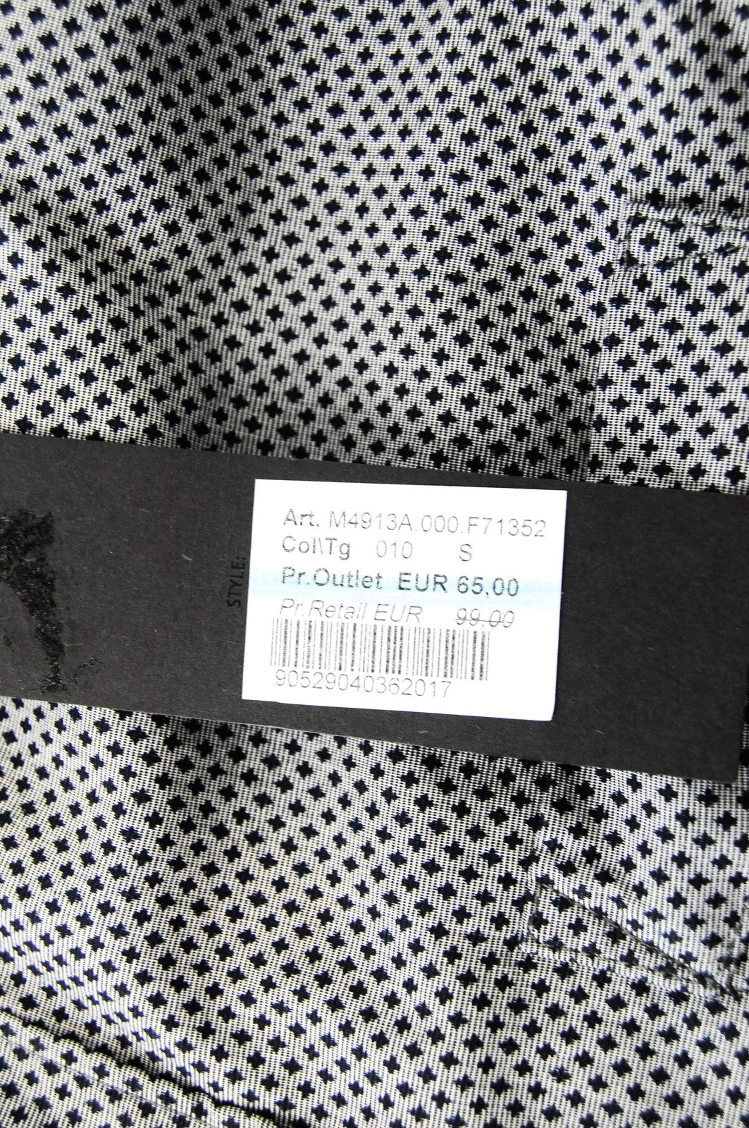 REPLAY Men's Shirt S Long Sleeve Cotton Grey Patterned Spread Collar Casual