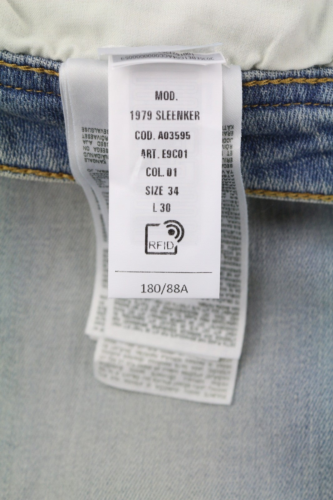 DIESEL 1979 Sleenker E9C01 Men Jeans W34/L30 Skinny Distress Blue RRP€275