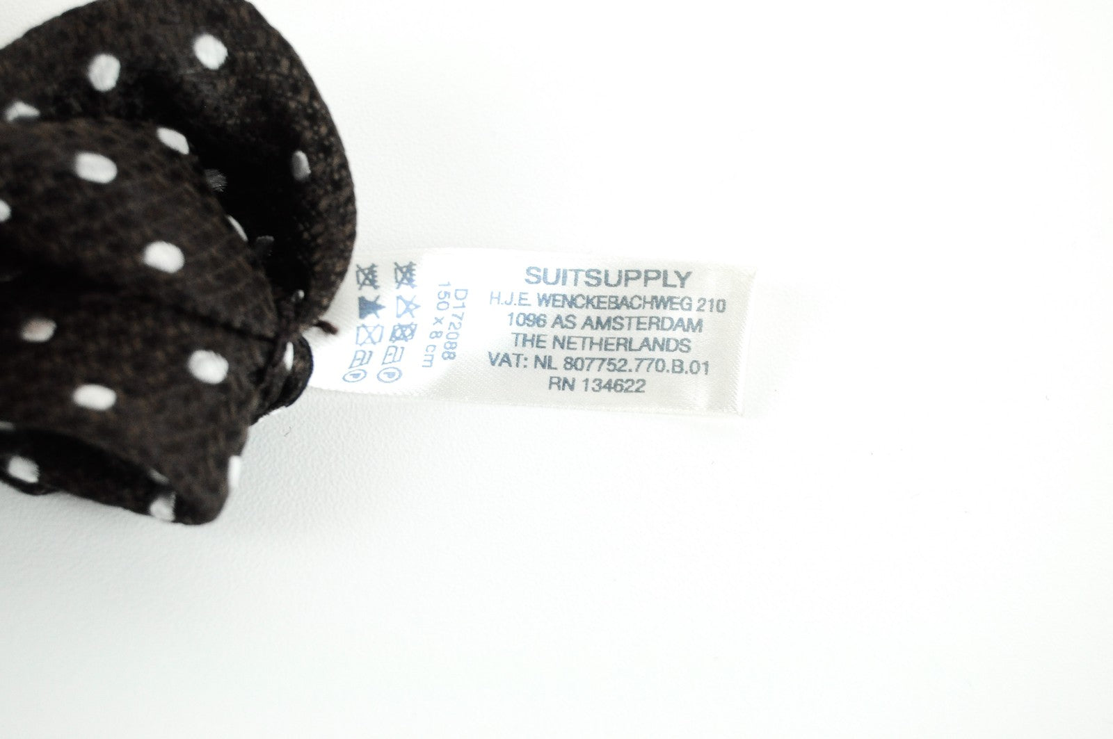 SUITSUPPLY Tie 150x8cm Brown Silk Dot Pattern Men's Pointed-End Smart Neckwear