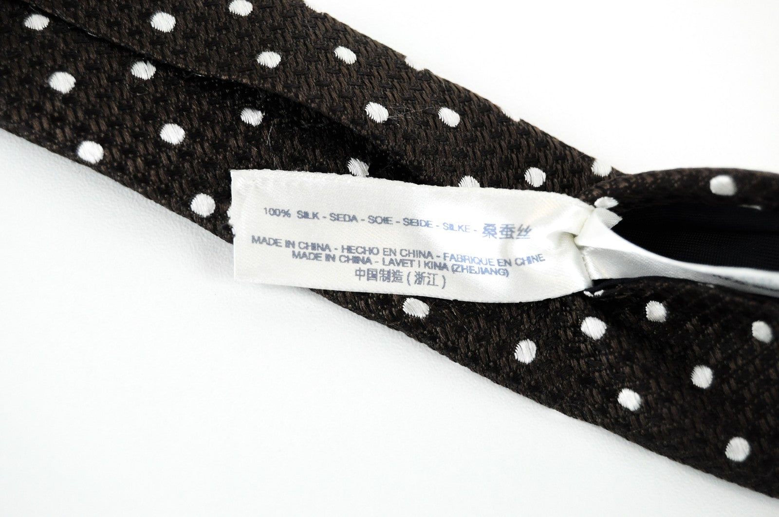 SUITSUPPLY Tie 150x8cm Brown Silk Dot Pattern Men's Pointed-End Smart Neckwear