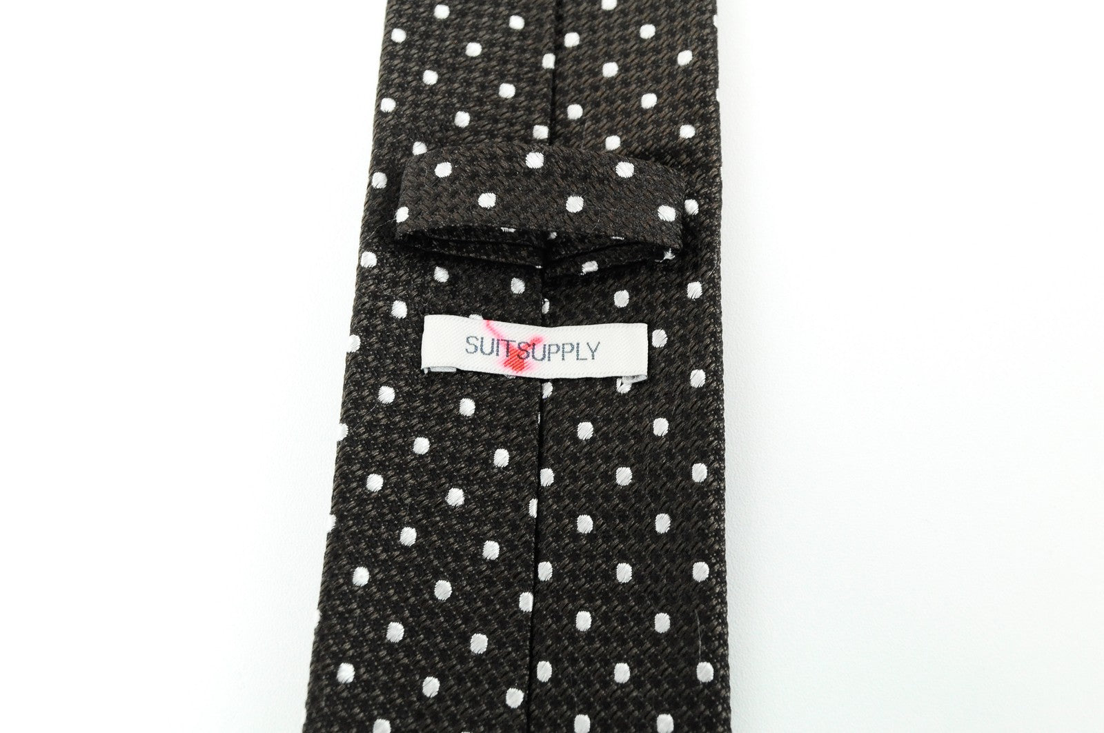 SUITSUPPLY Tie 150x8cm Brown Silk Dot Pattern Men's Pointed-End Smart Neckwear