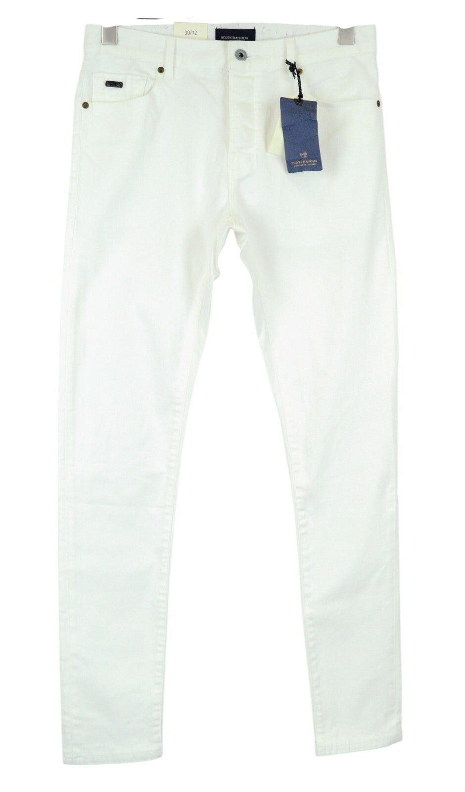 SCOTCH &amp; SODA Pike džinsai W30 L32 balti medvilniniai aptempti vyriški tamprūs džinsai 