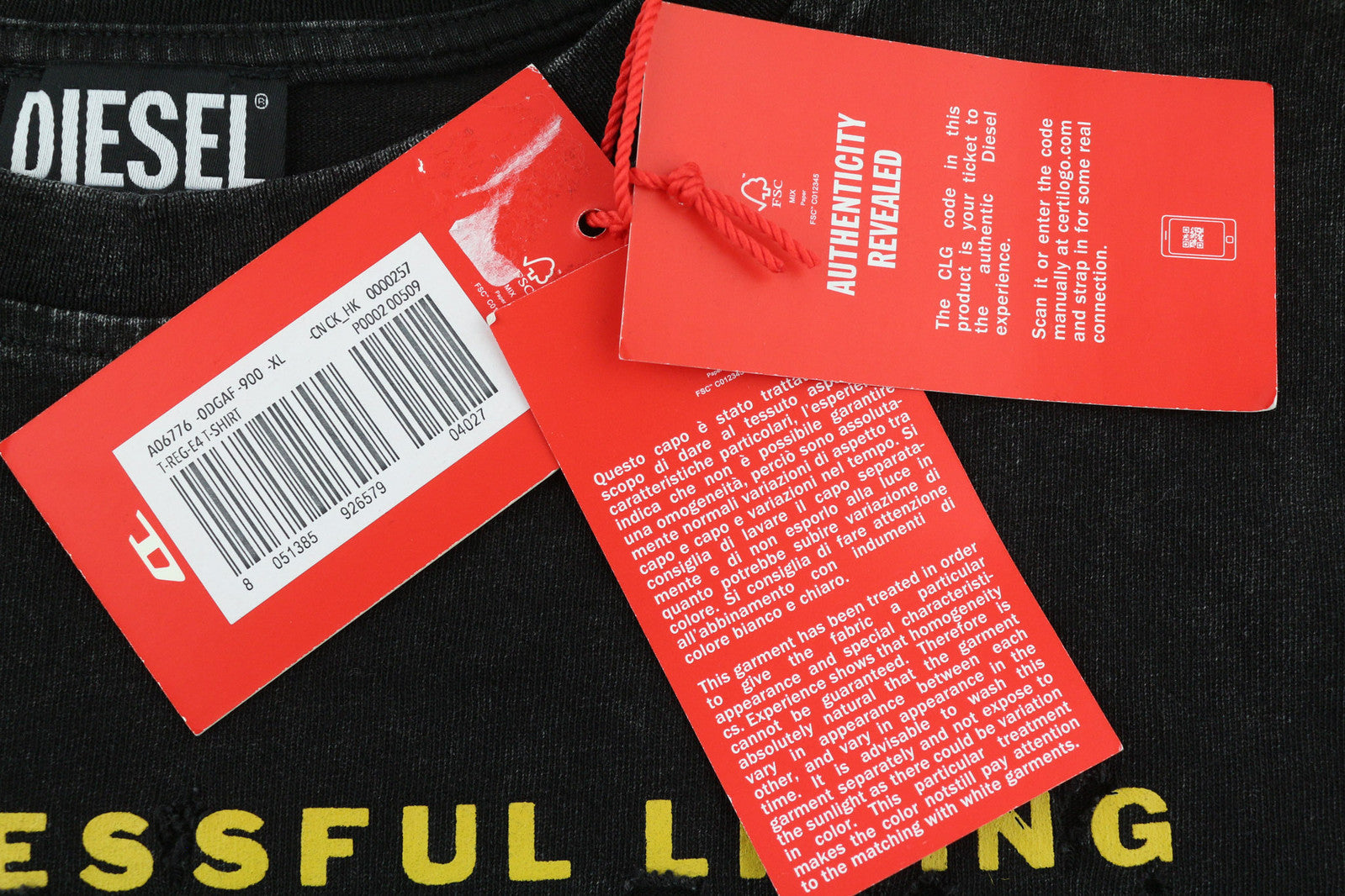 DIESEL T-Reg-E4 Women T-Shirt XL Black Short Sleeve Crew Collar Washed RRP€125