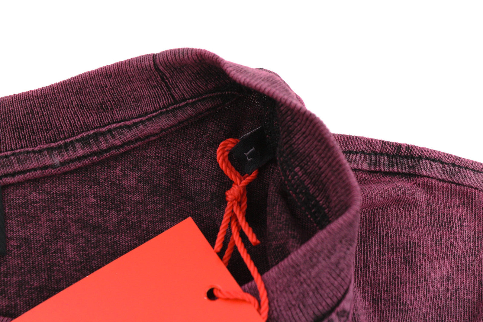 DIESEL T-Reg-E4 Women T-Shirt L Burgundy Short Sleeve Crew Collar Washed RRP€125