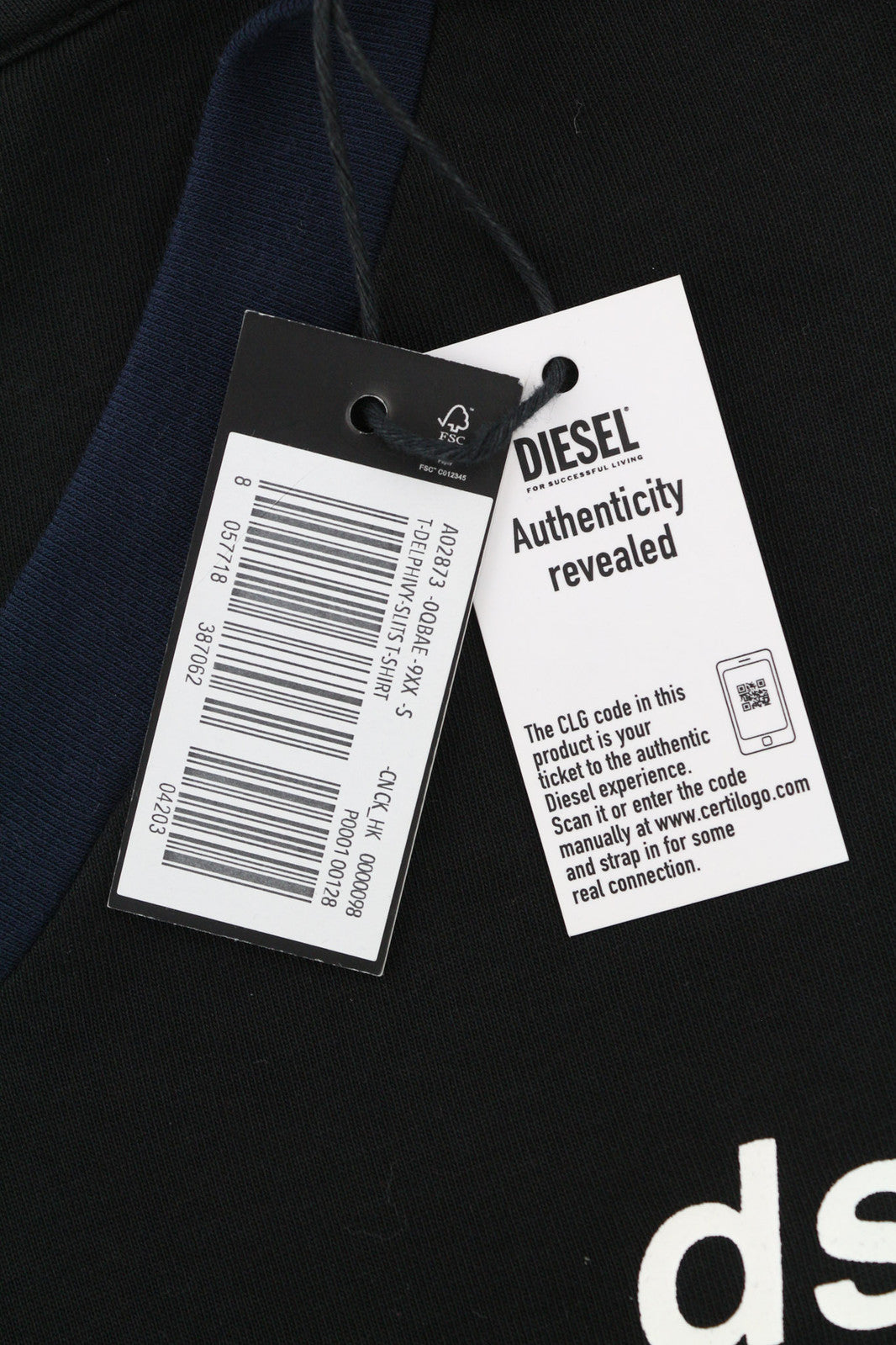 DIESEL T-Delphivy-Slits Men T-Shirt S Black Oversized V-Neck RRP€100