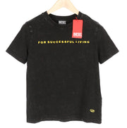 DIESEL T-Reg-E4 Women T-Shirt M Black Short Sleeve Crew Collar Washed RRP€125