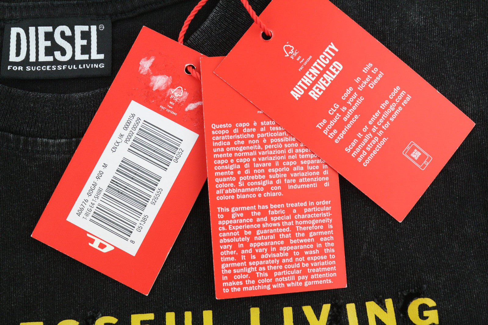 DIESEL T-Reg-E4 Women T-Shirt M Black Short Sleeve Crew Collar Washed RRP€125