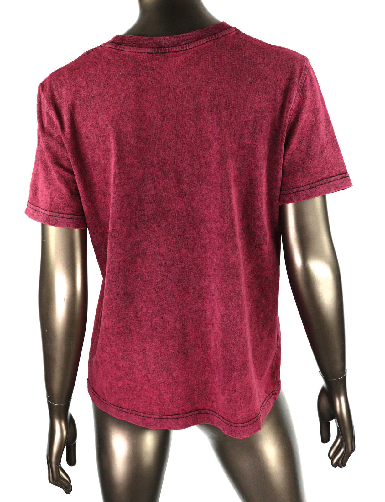 DIESEL T-Reg-E4 Women T-Shirt L Burgundy Short Sleeve Crew Neck Washed RRP€125