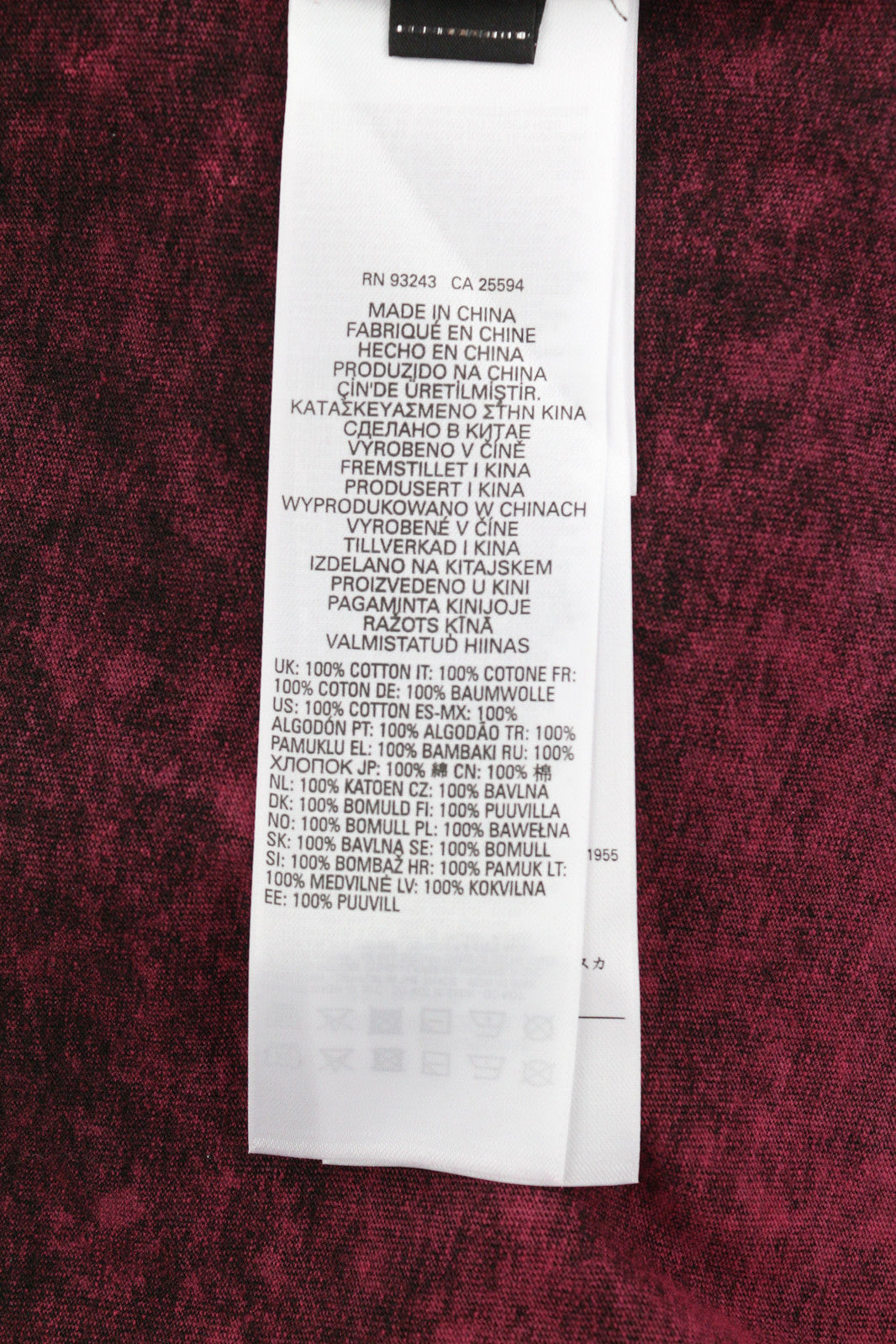 DIESEL T-Reg-E4 Women T-Shirt L Burgundy Short Sleeve Crew Neck Washed RRP€125