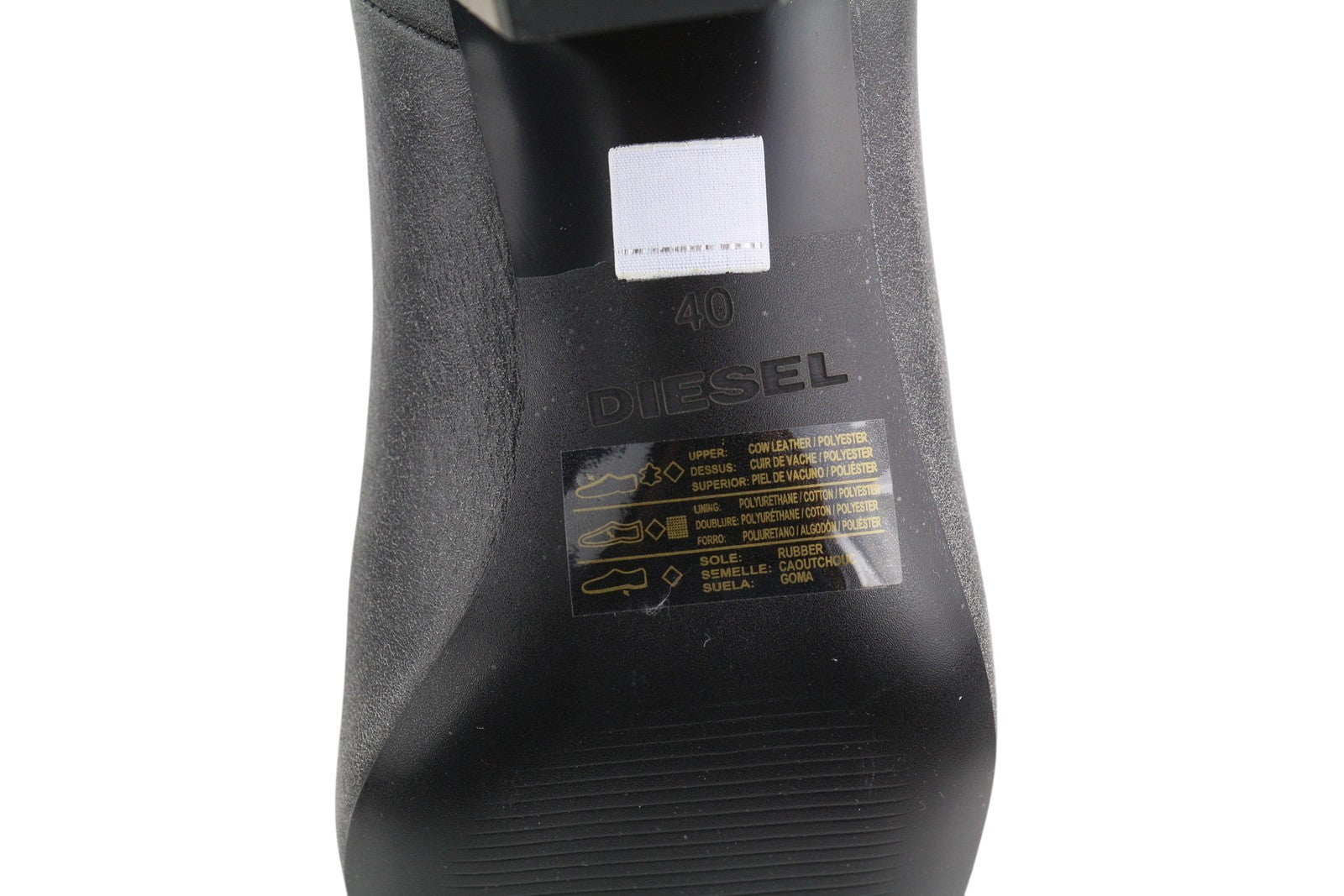 DIESEL D-Texanne CH Women Boots EU40 Black Grey Leather Ankle Top Cuban RRP290