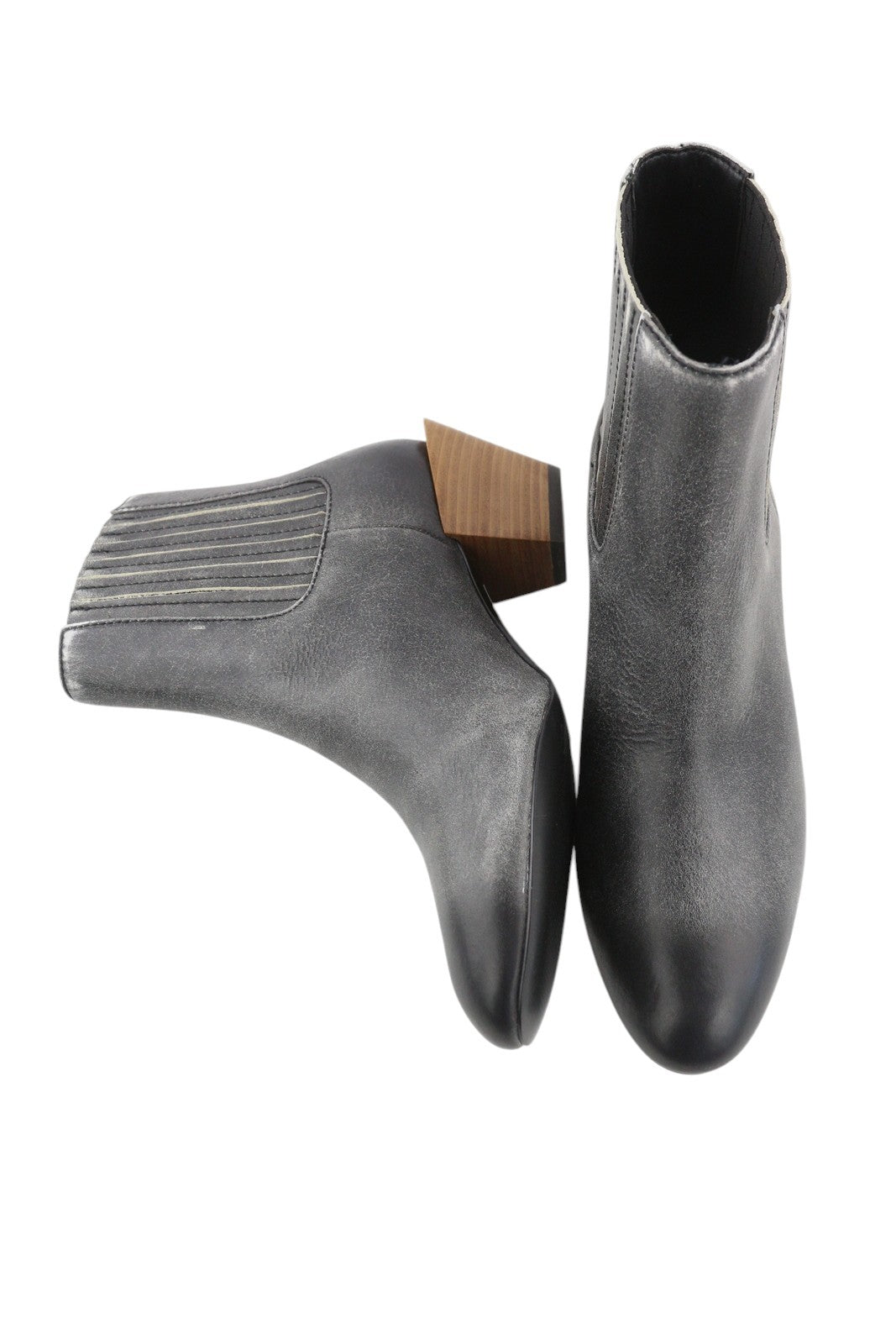 DIESEL D-Texanne CH Women Boots EU40 Black Grey Leather Ankle Top Cuban RRP290