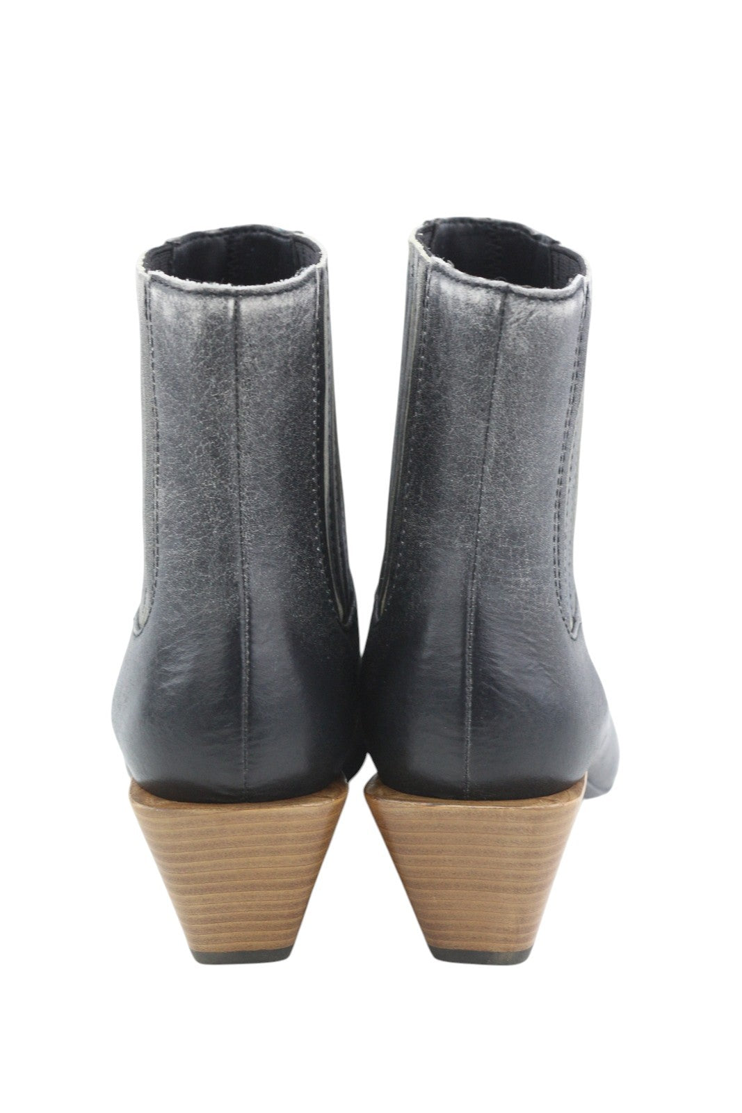 DIESEL D-Texanne CH Women Boots EU40 Black Grey Leather Ankle Top Cuban RRP290