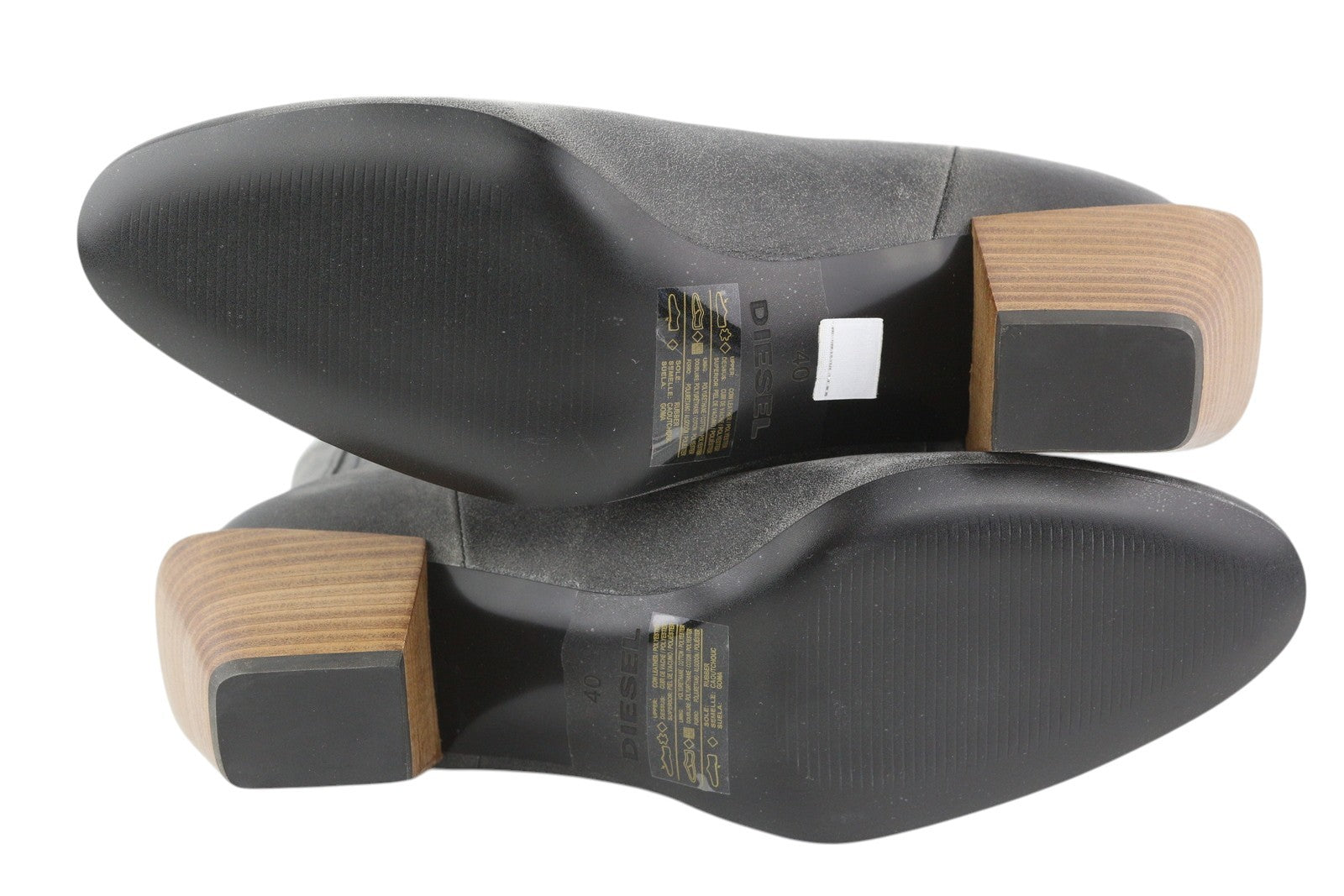 DIESEL D-Texanne CH Women Boots EU40 Black Grey Leather Ankle Top Cuban RRP290