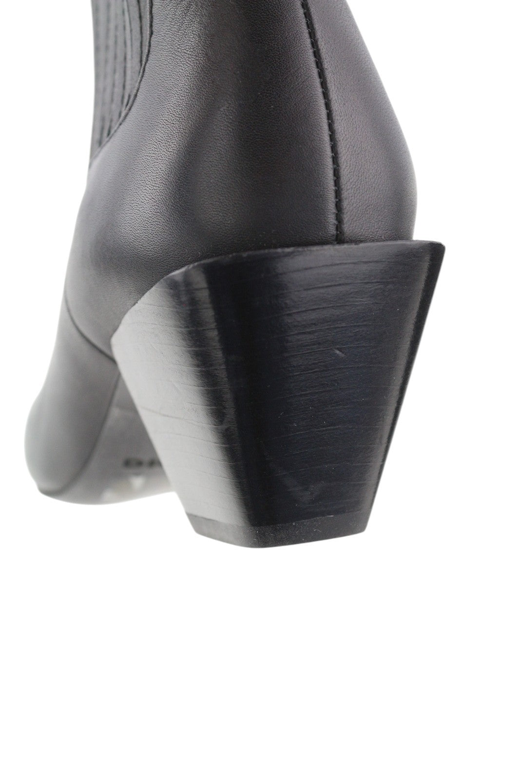 DIESEL D-Texanne CH Women Boots EU40 Black Leather Almond Toe RRP€290 Cuban Heel