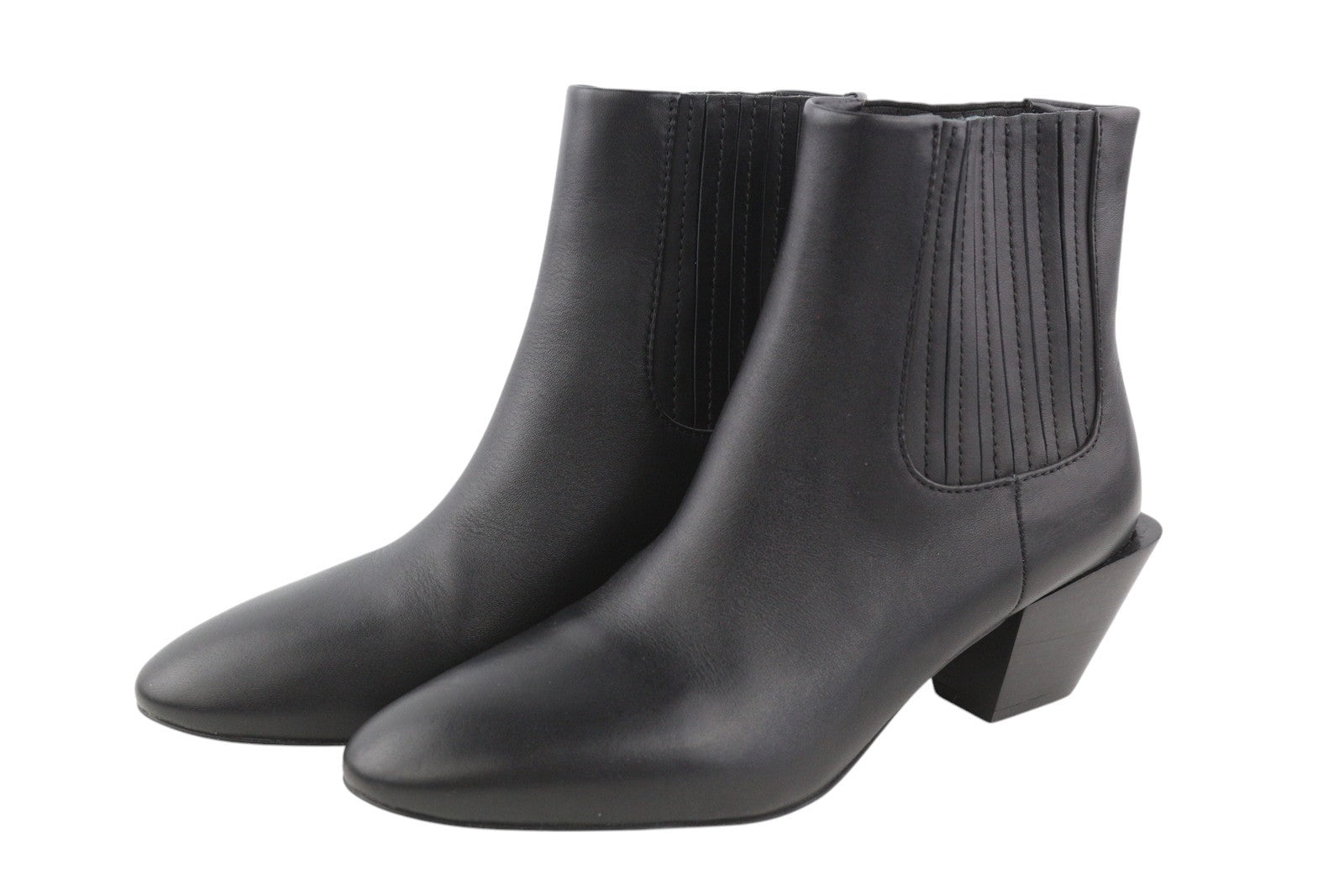 DIESEL D-Texanne CH Women Boots EU40 Black Leather Almond Toe RRP€290 Cuban Heel