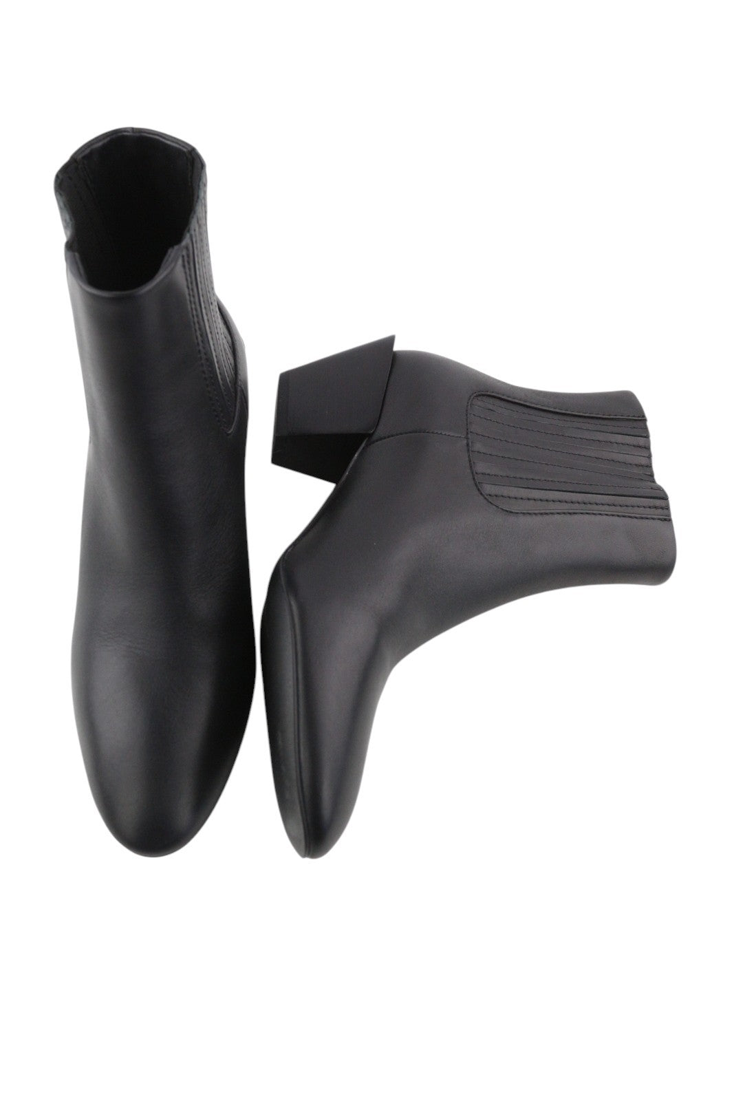 DIESEL D-Texanne CH Women Boots EU40 Black Leather Almond Toe RRP€290 Cuban Heel