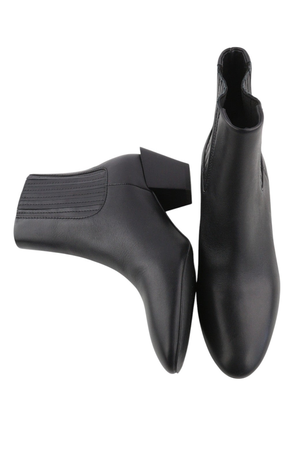 DIESEL D-Texanne CH Women Boots EU40 Black Leather Almond Toe RRP€290 Cuban Heel